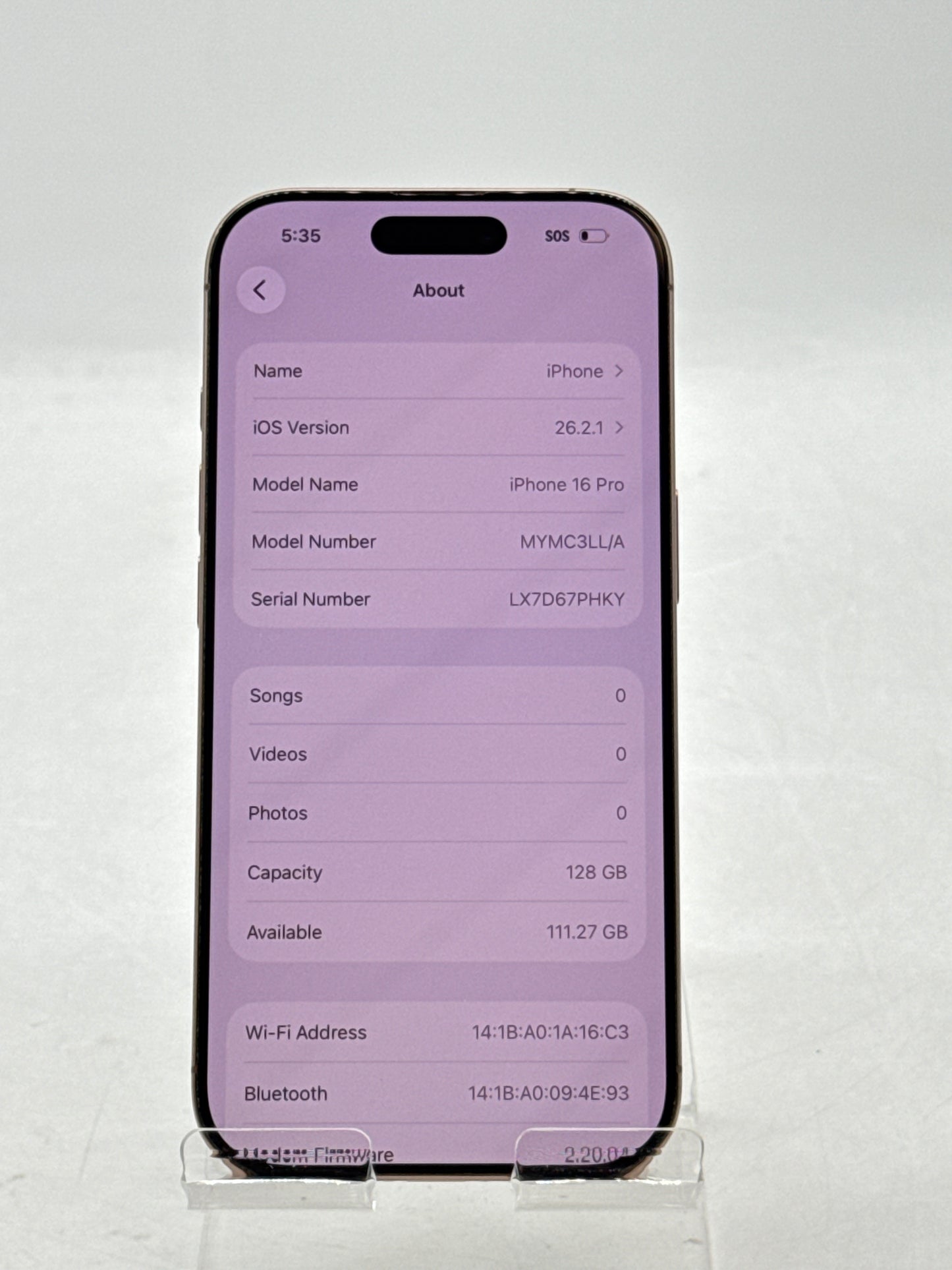 T-Mobile Apple iPhone 16 Pro A3083 128GB Desert Titanium 93% Battery Health