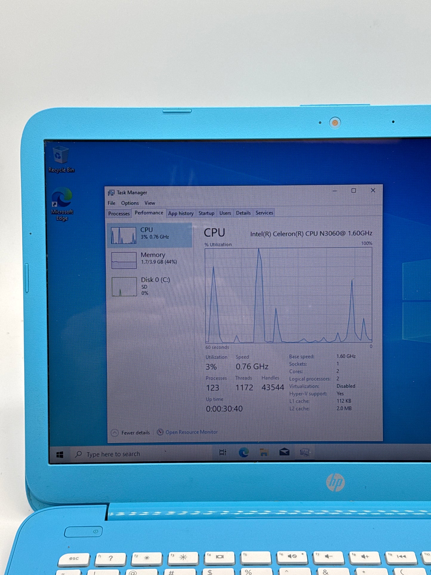 HP Stream 14-ax010hr 14 inch Intel Celeron N3060 4GB 32GB - Read