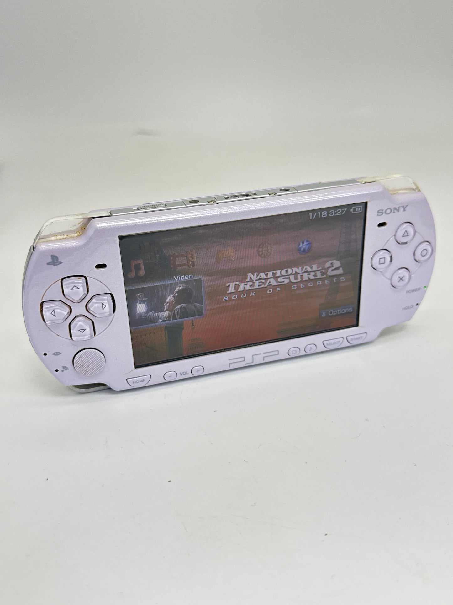 Sony PSP-2000 Lavender Console #224 No Battery or Lid No Charger Bad Power Button AS IS