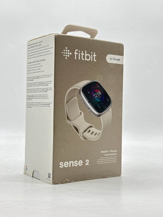 New Fitbit Sense 2 Fitness Health Tracker FB521SRWT-US Lunar White