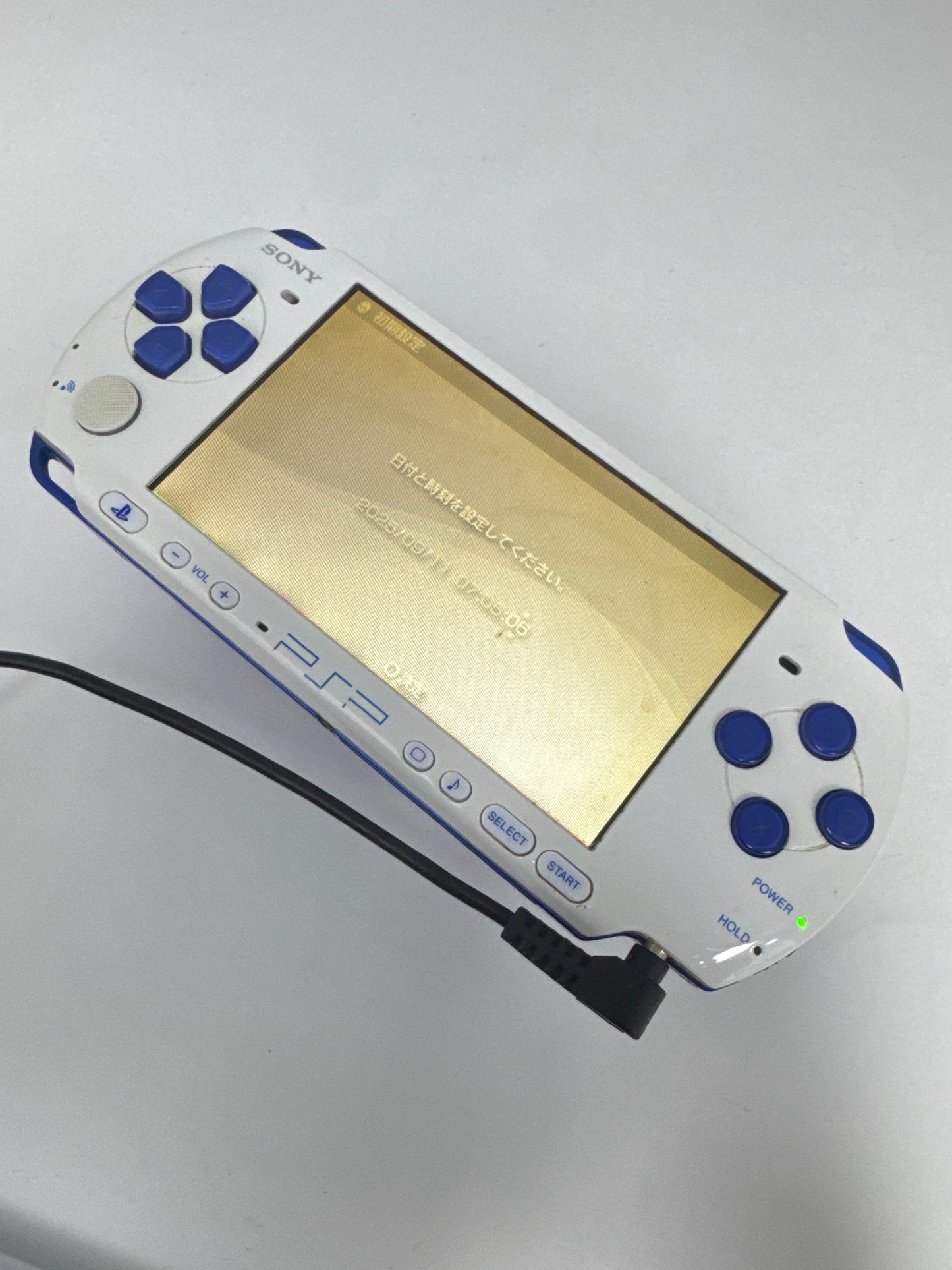 Sony PSP-3000 White/Blue Console Only #106 Right Side Buttons Bad READ AS IS