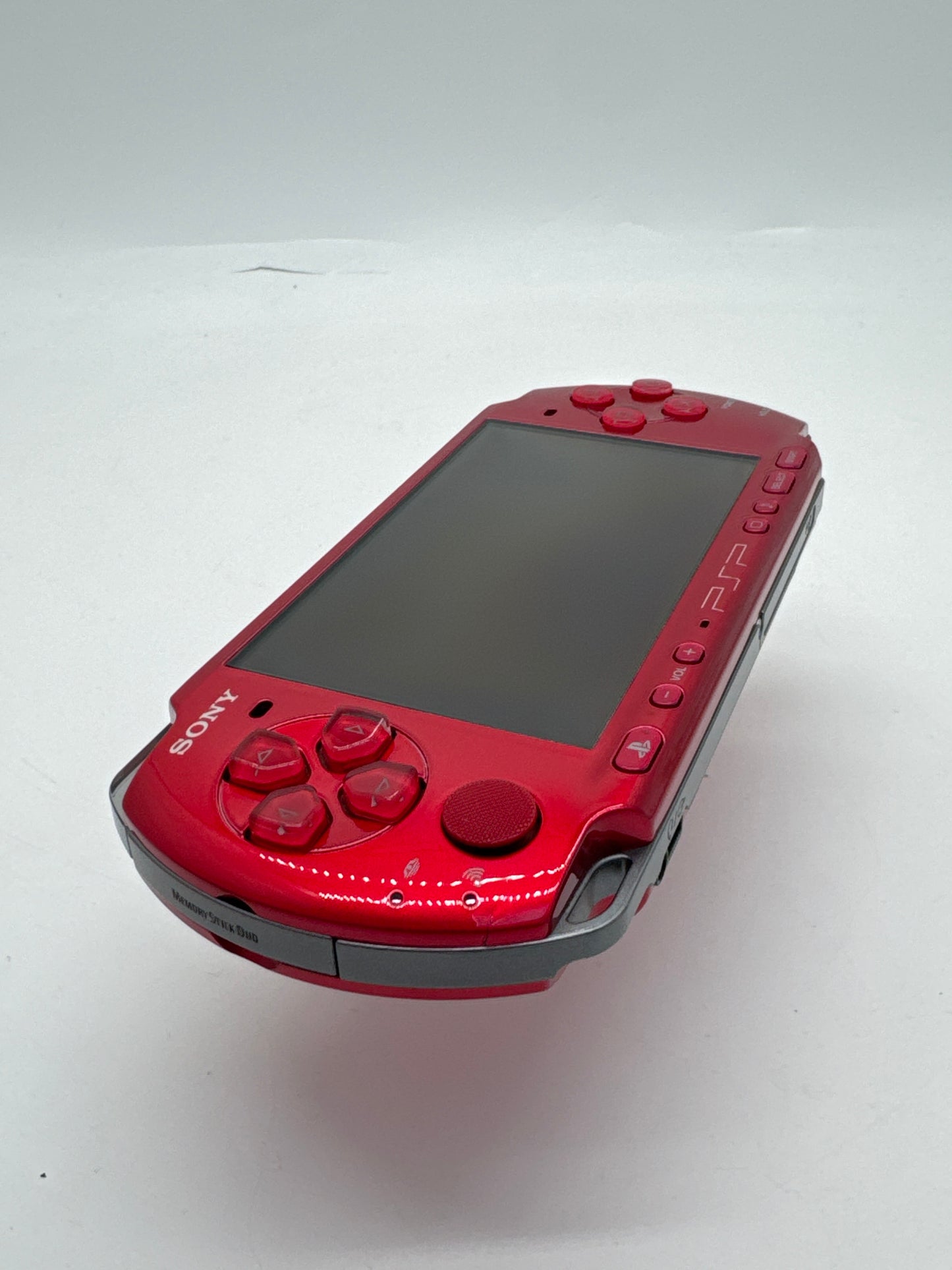 Sony PSP-3000 Red Console #437 w/ 2400mAh Battery Faulty UMD AS IS