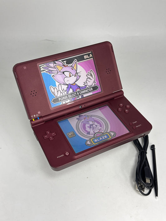 Nintendo DSi LL UTL-001(JPN) Wine Red Burgundy Console #409 w/ Stylus & Charger