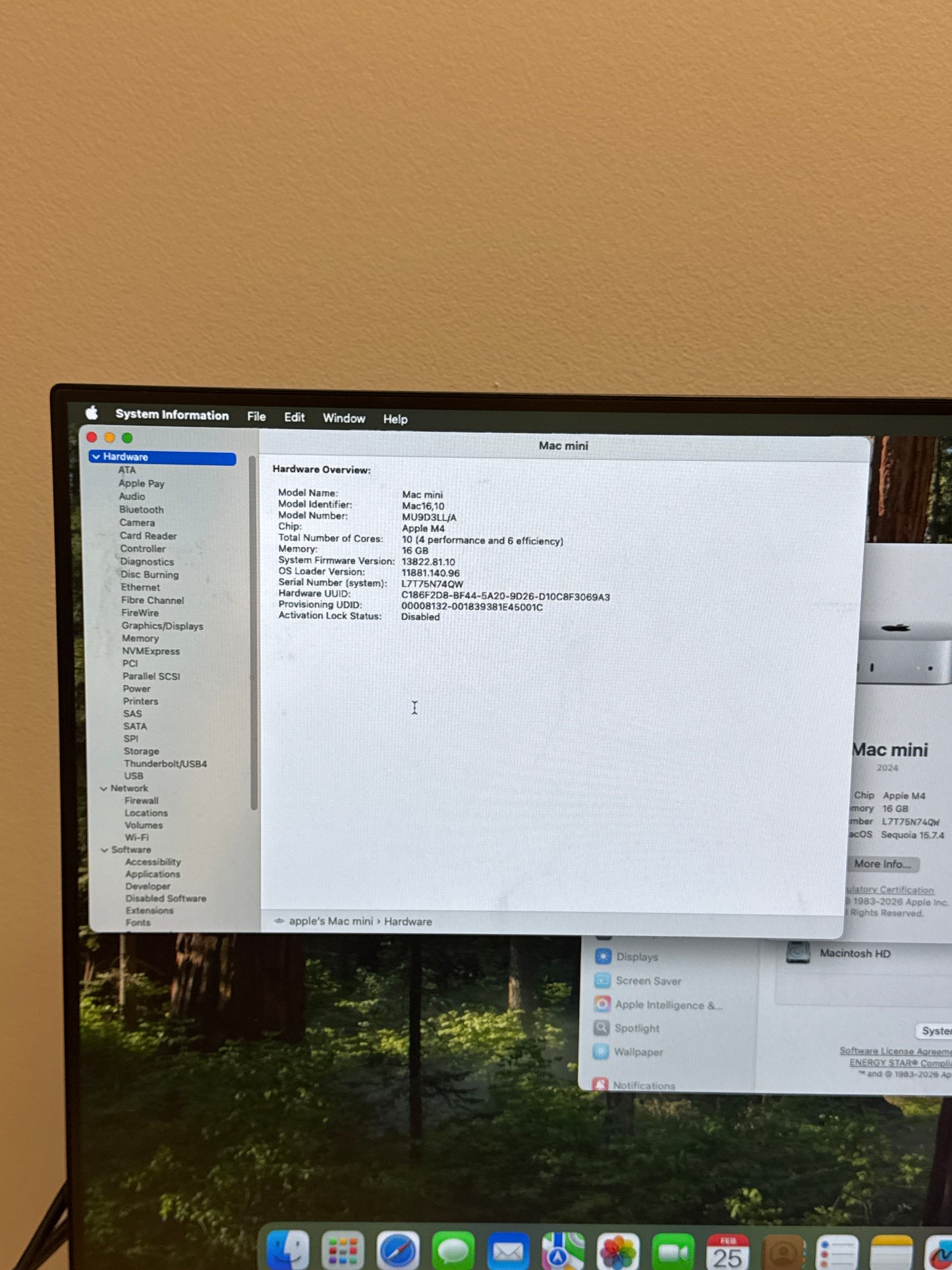 2024 Apple Mac Mini A3238 M4 10C-CPU 10C-GPU 256GB SSD 16GB RAM