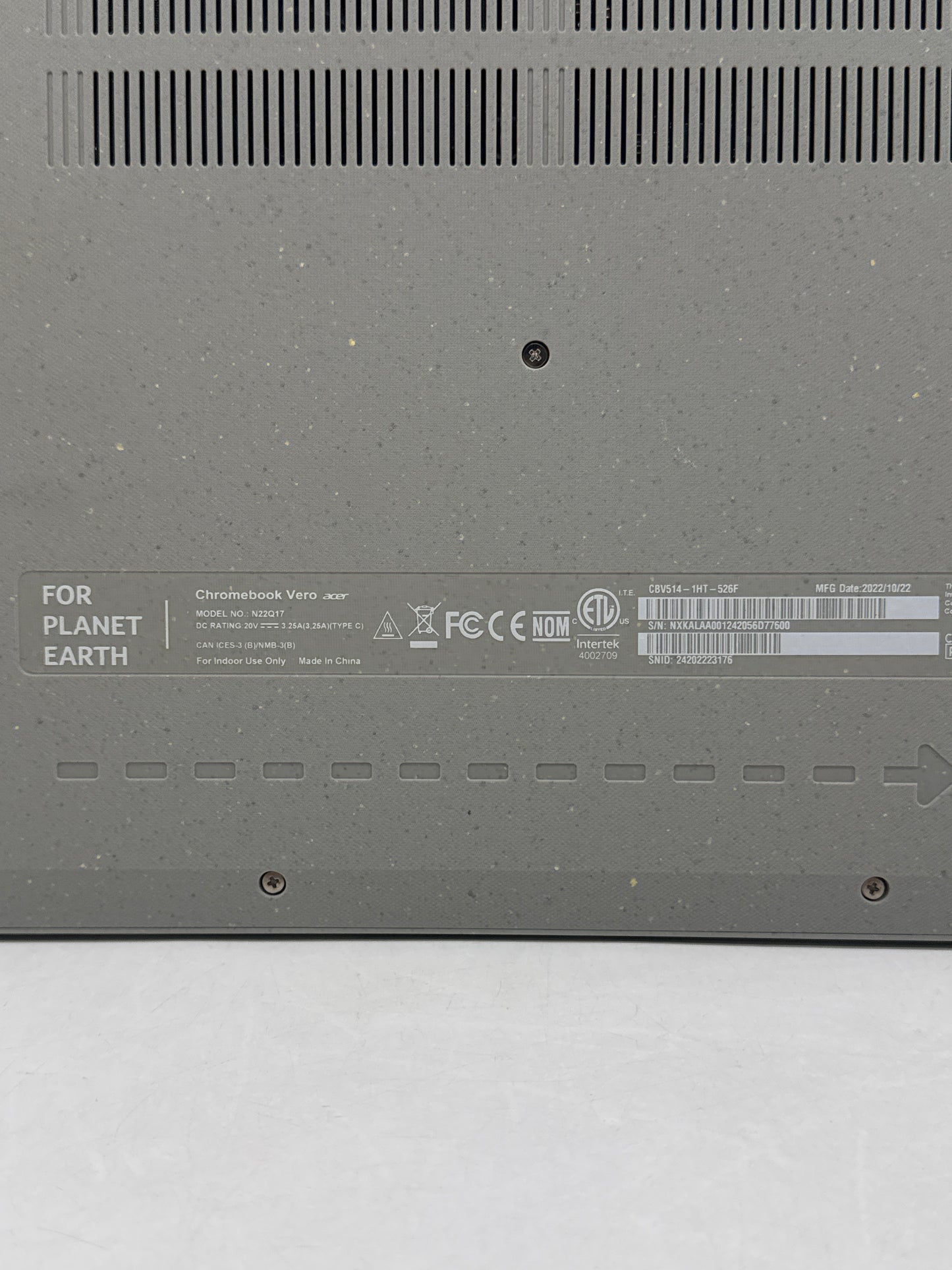 Acer Chromebook Vero N22Q17 14" FHD Core i5-1235U 1.30GHz 256GB SSD 8GB RAM