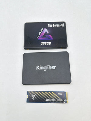 Lot of 3 SSD - KingFast F10 512GB, Neo Forza NFS01 256GB, MSI Spatium M371 500GB