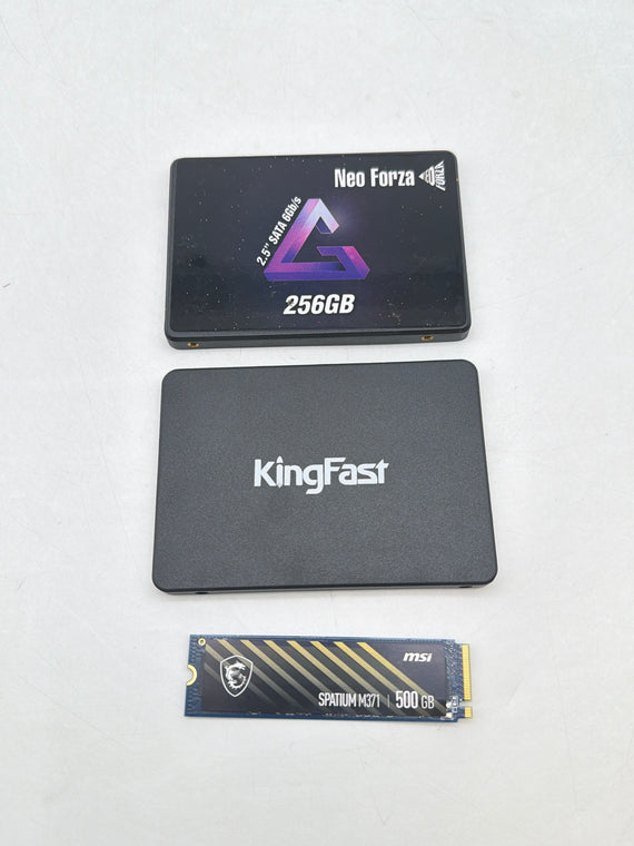 Lot of 3 SSD - KingFast F10 512GB, Neo Forza NFS01 256GB, MSI Spatium M371 500GB