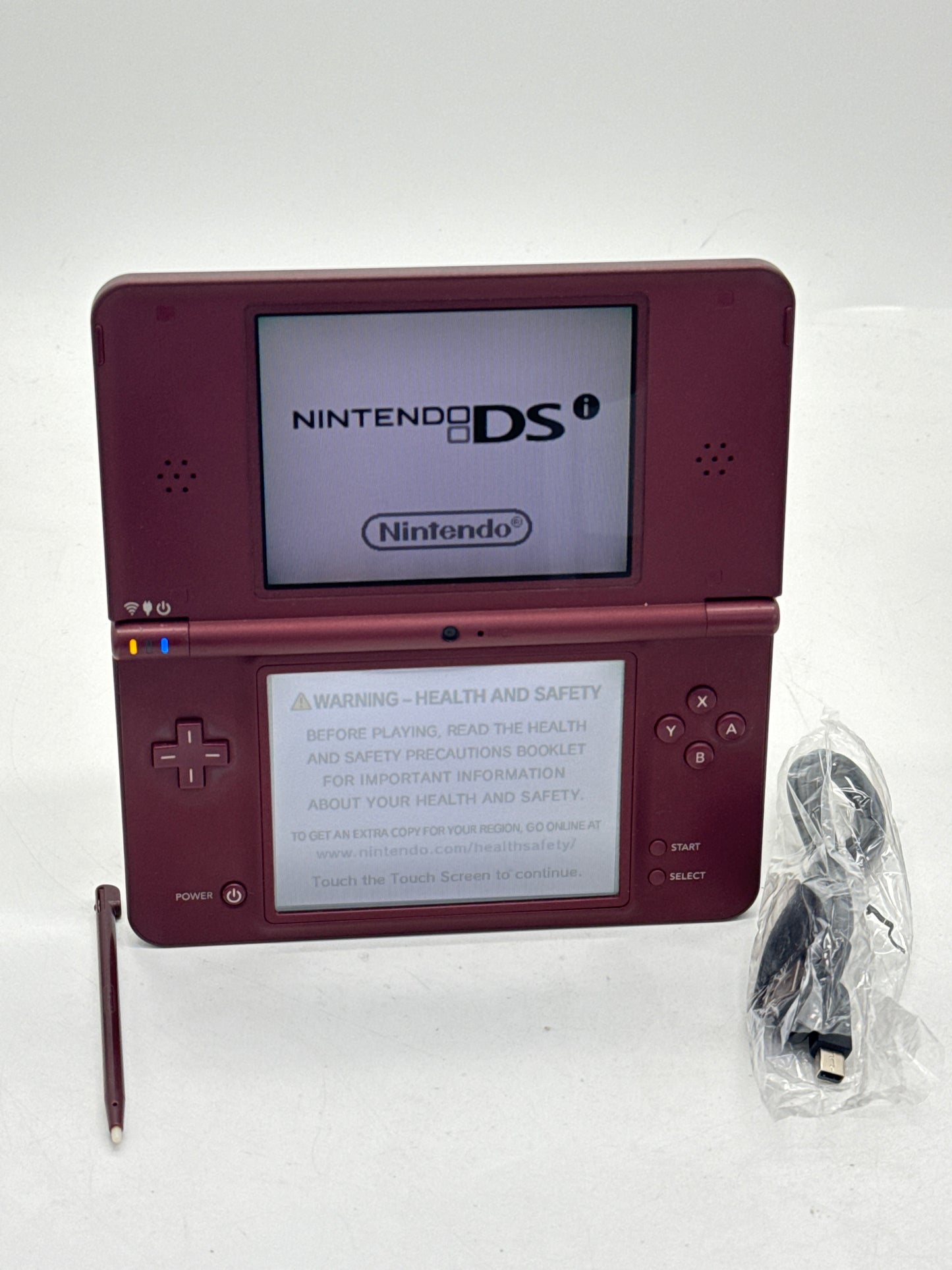 Nintendo DSi LL UTL-001(JPN) Wine Red Burgundy Console #407 w/ Stylus & Charger