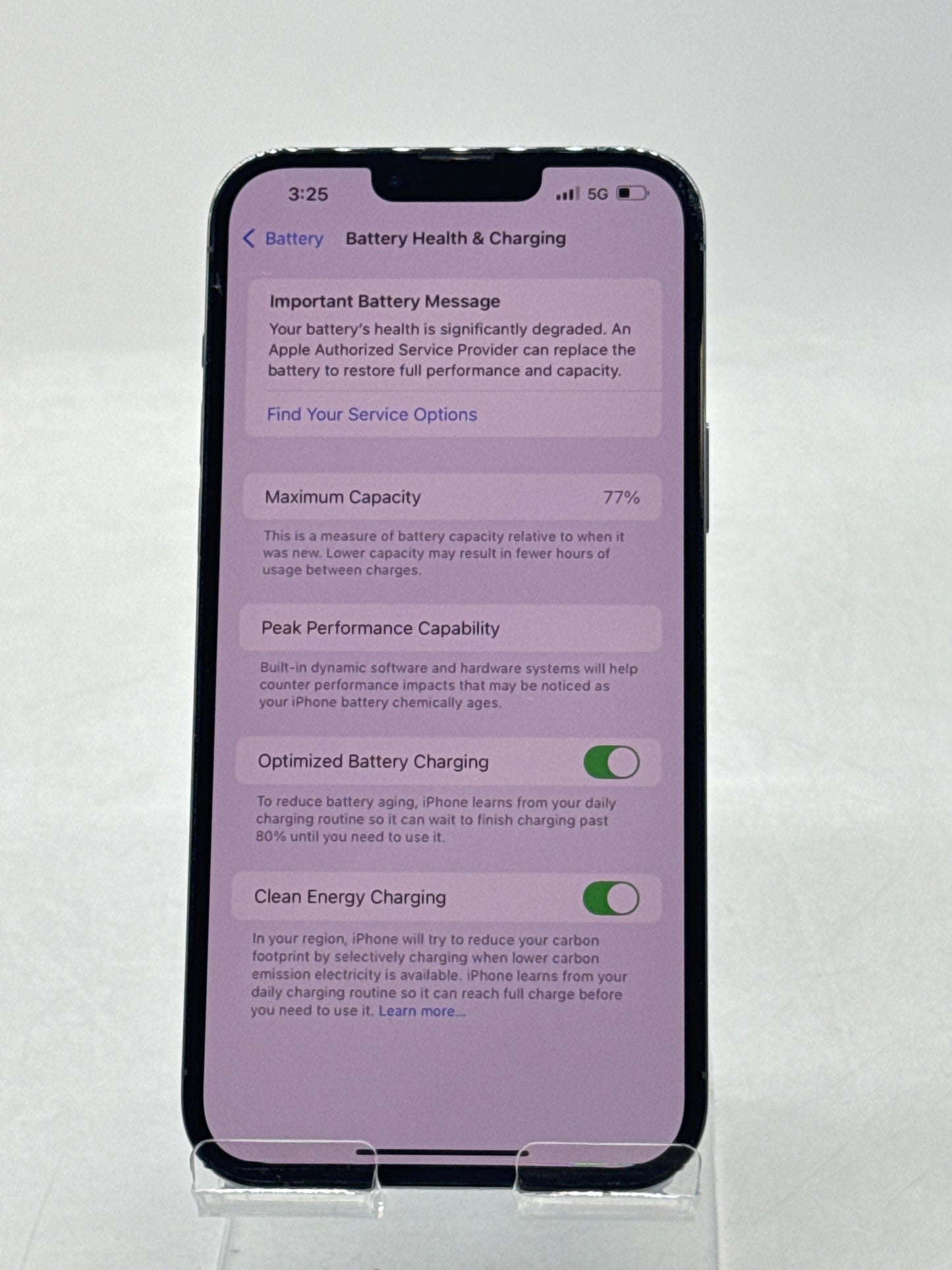 Unlocked Apple iPhone 13 Pro Max A2484 256GB Sierra Blue - Service Battery 77%