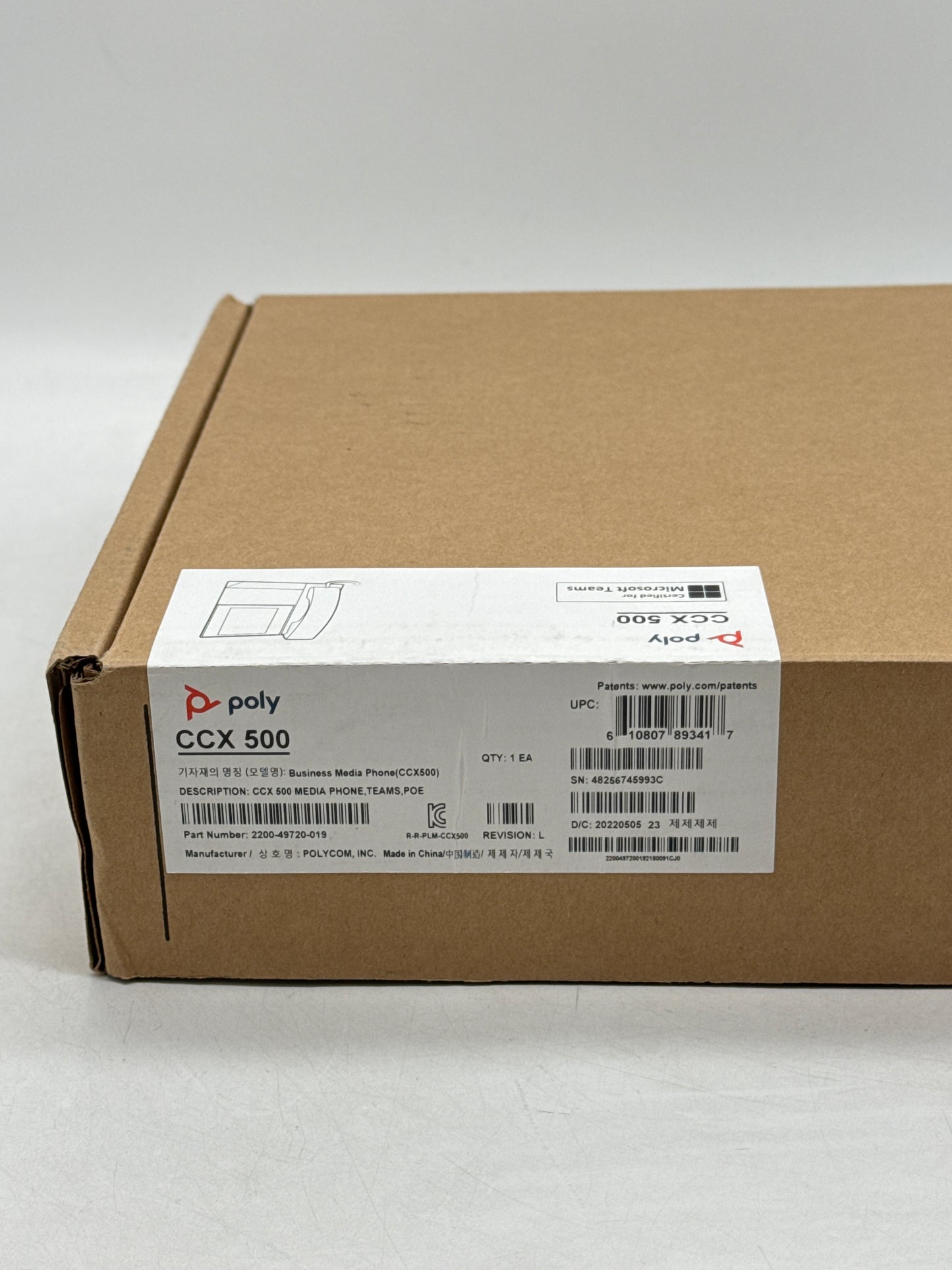 Polycom CCX 500 2200-49720-019 Business Media Phone - New Open Box