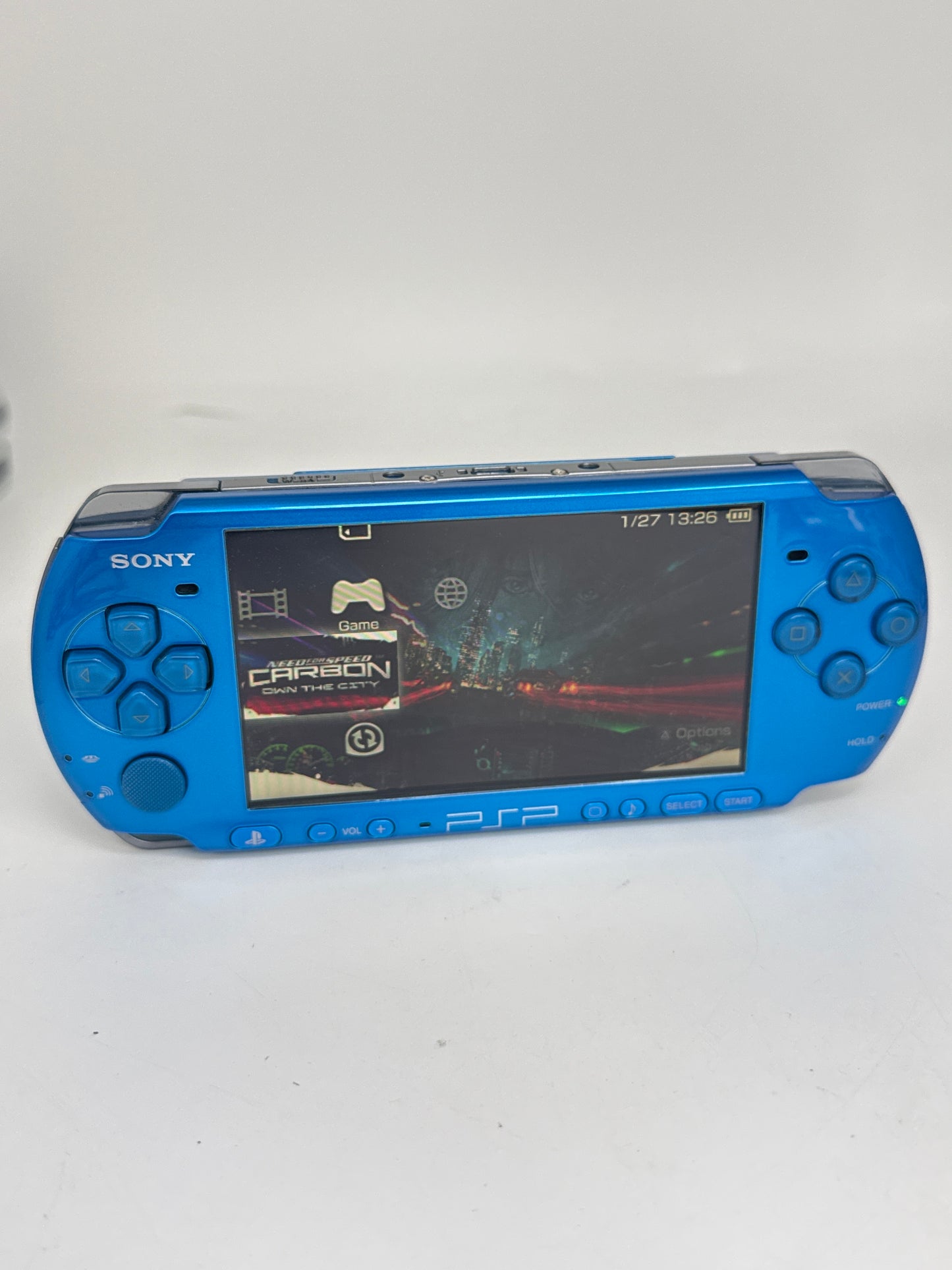 Sony PSP-3000 Blue Console #291 w/ 2400mAh Battery No Charger NOISY DISC DRIVE