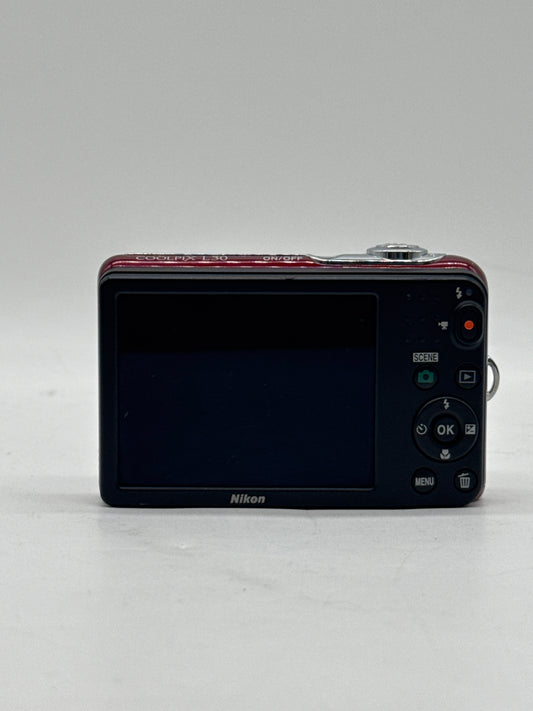 Nikon COOLPIX L30 5X Zoom 20.1MP Red Digital Camera