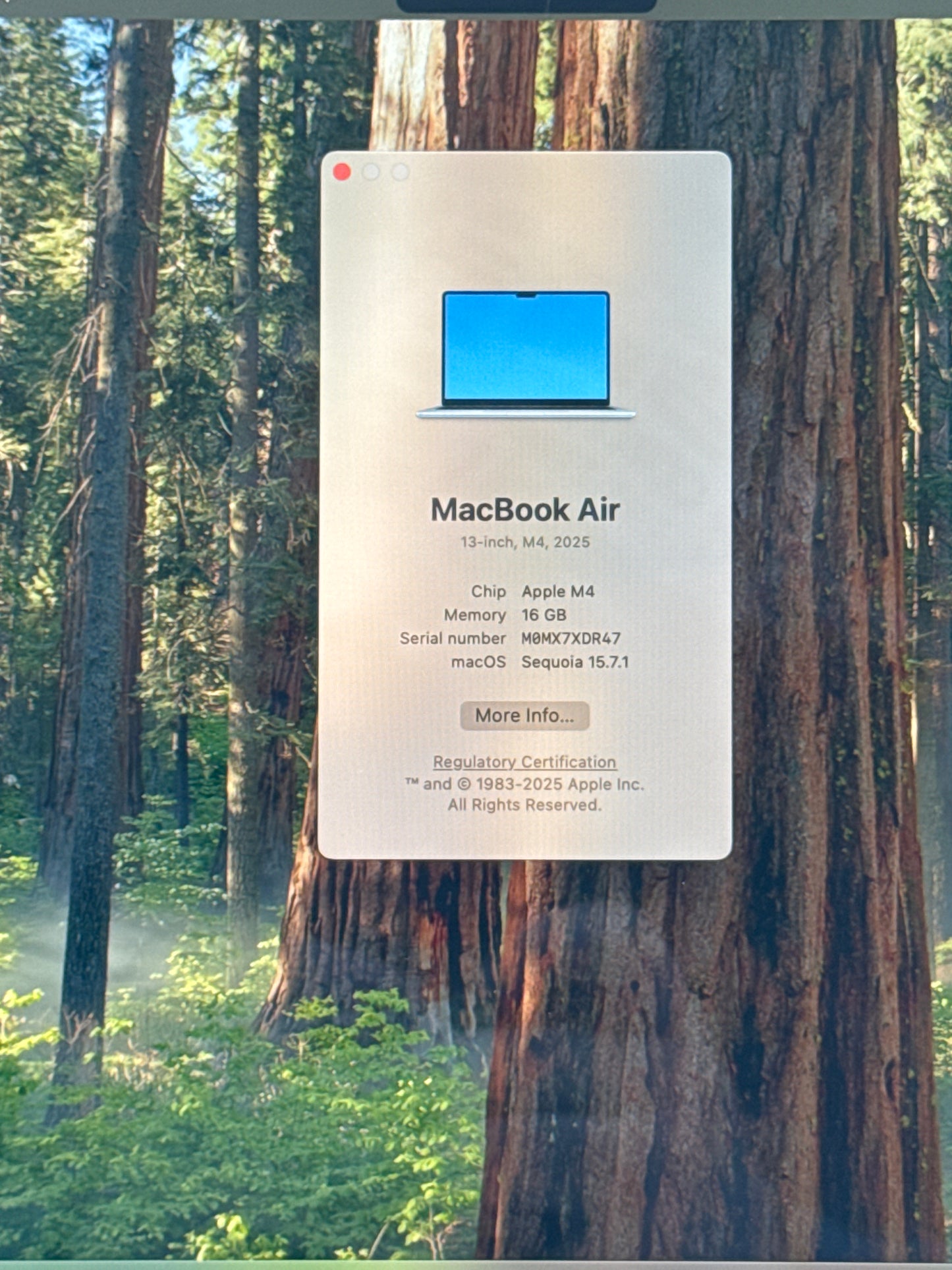 2025 Apple MacBook Air 13" A3240 M4 8C GPU 4.5GHz 16GB 256GB Blue