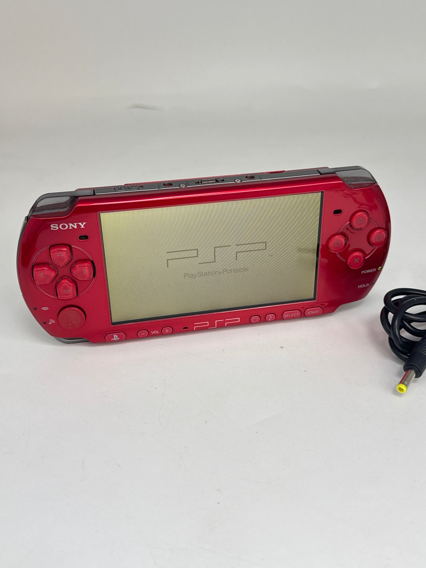 Sony PSP-3000 Red Console #59 w/ 2400mAh Battery & Charger Noisy Disc Drive