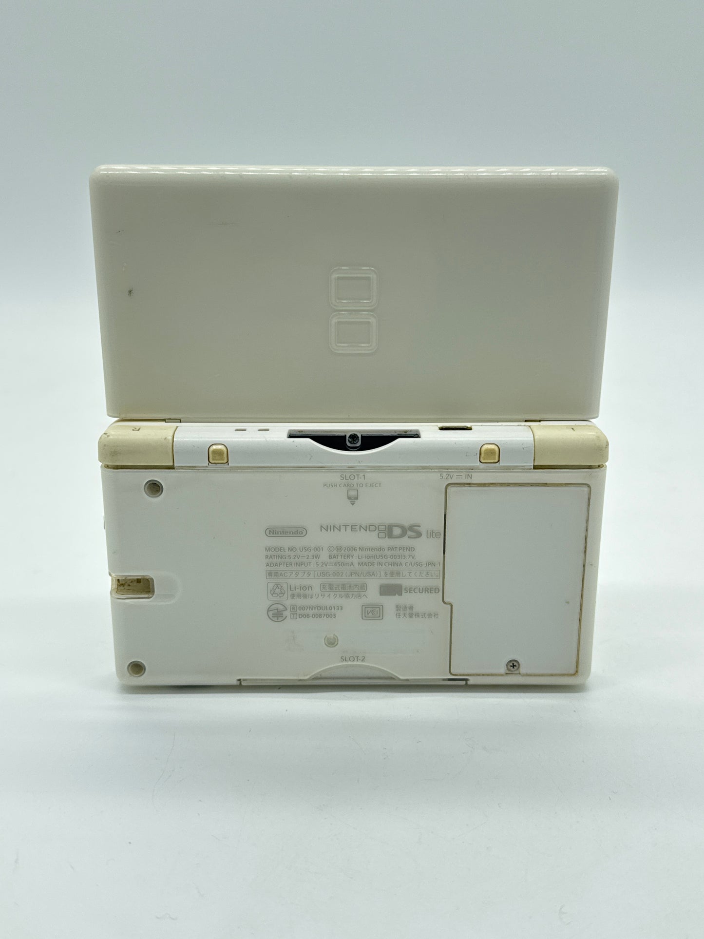 Nintendo DS Lite USG-001 Polar White Console #28 Upper Screen has a Black Patch