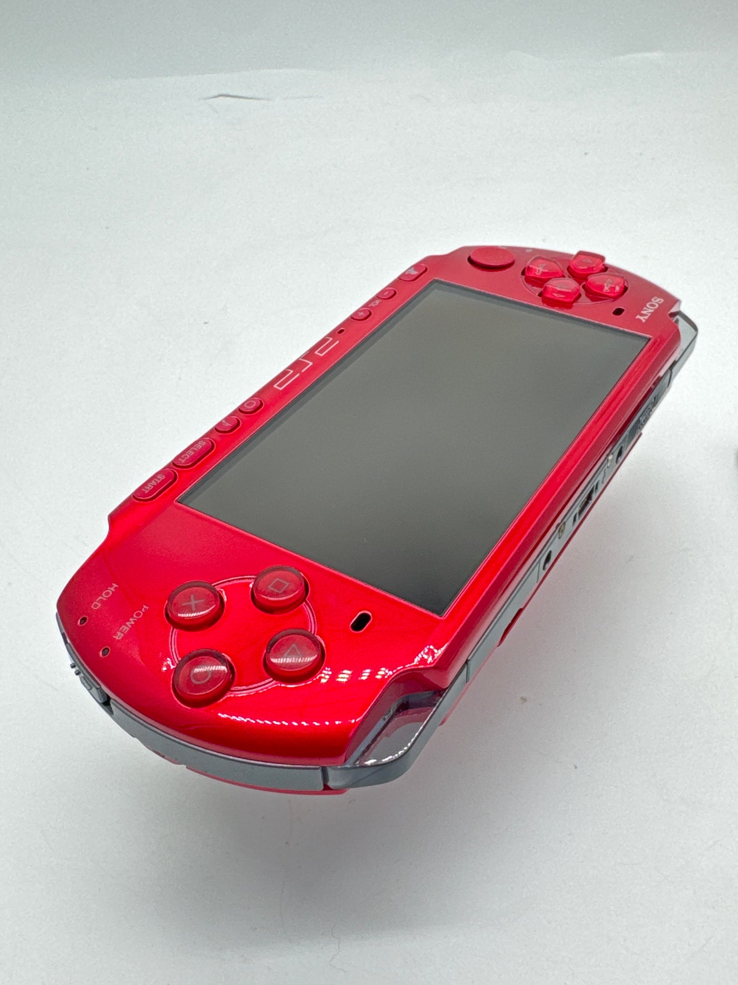 Sony PSP-3000 Red Console #62 w/ 1200mAh Battery & Charger Back Lid Falls Off