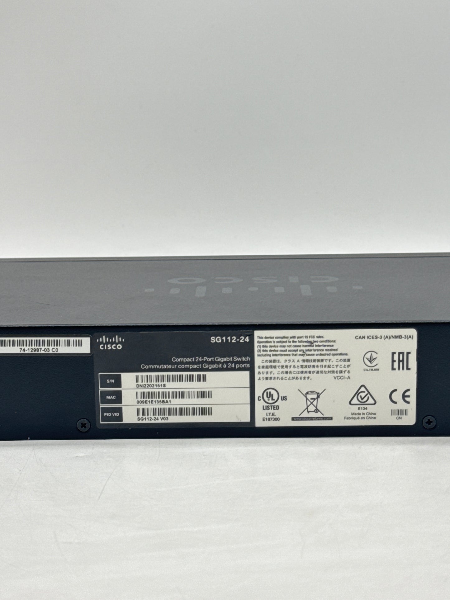 Cisco SG112-24 24-Port Unmanaged Compact Network Switch