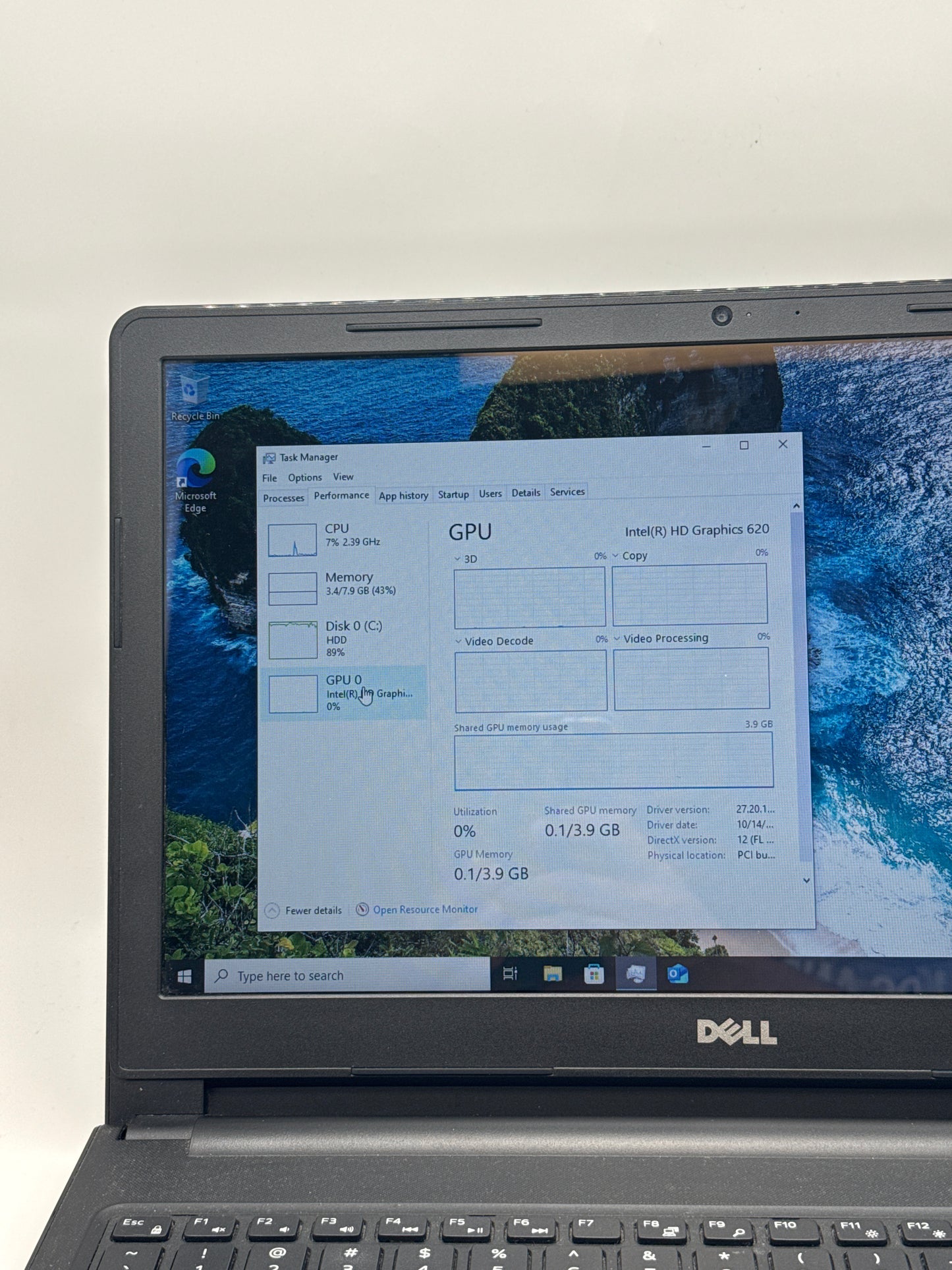 Dell Inspiron 15 3000 Series 15.6” i3 7th Gen 8GB RAM 1TB HDD - Used