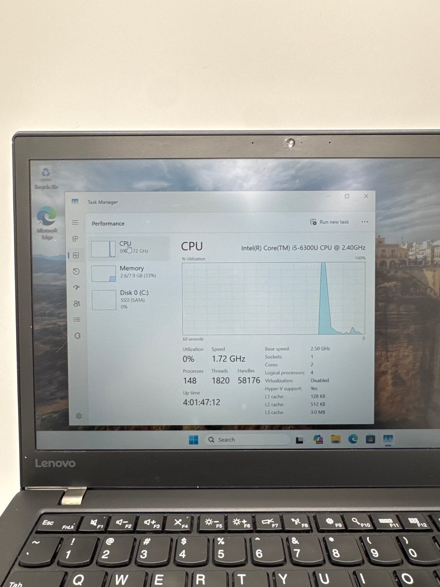 Lenovo ThinkPad T460s 14" i5-6300U 2.4GHz 8GB RAM 256GB SSD #63 BAD READ