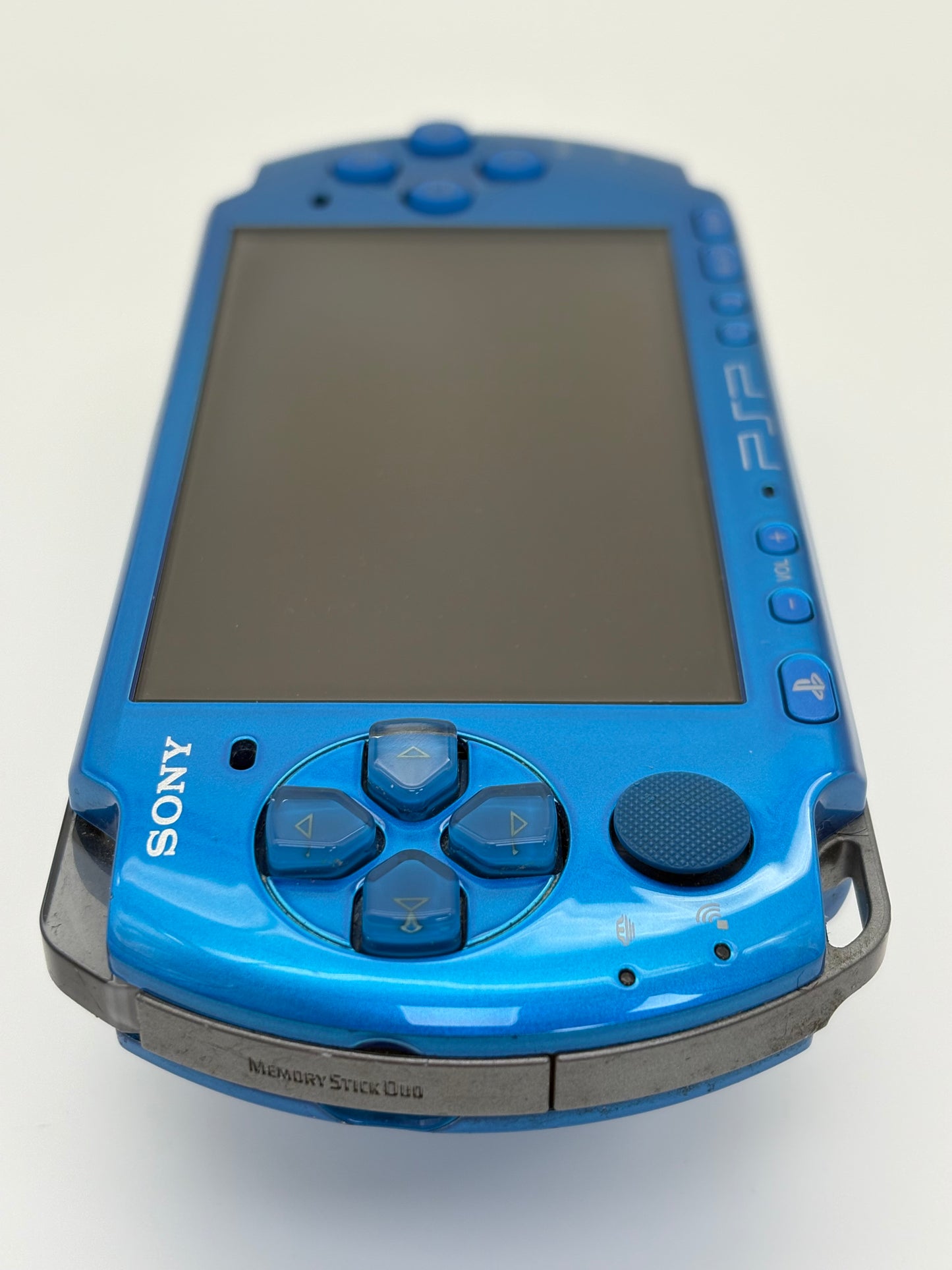 Sony PSP-3000 Vibrant Blue Console #208 w/2400 mAh Battery Bad Disk Drive AS IS