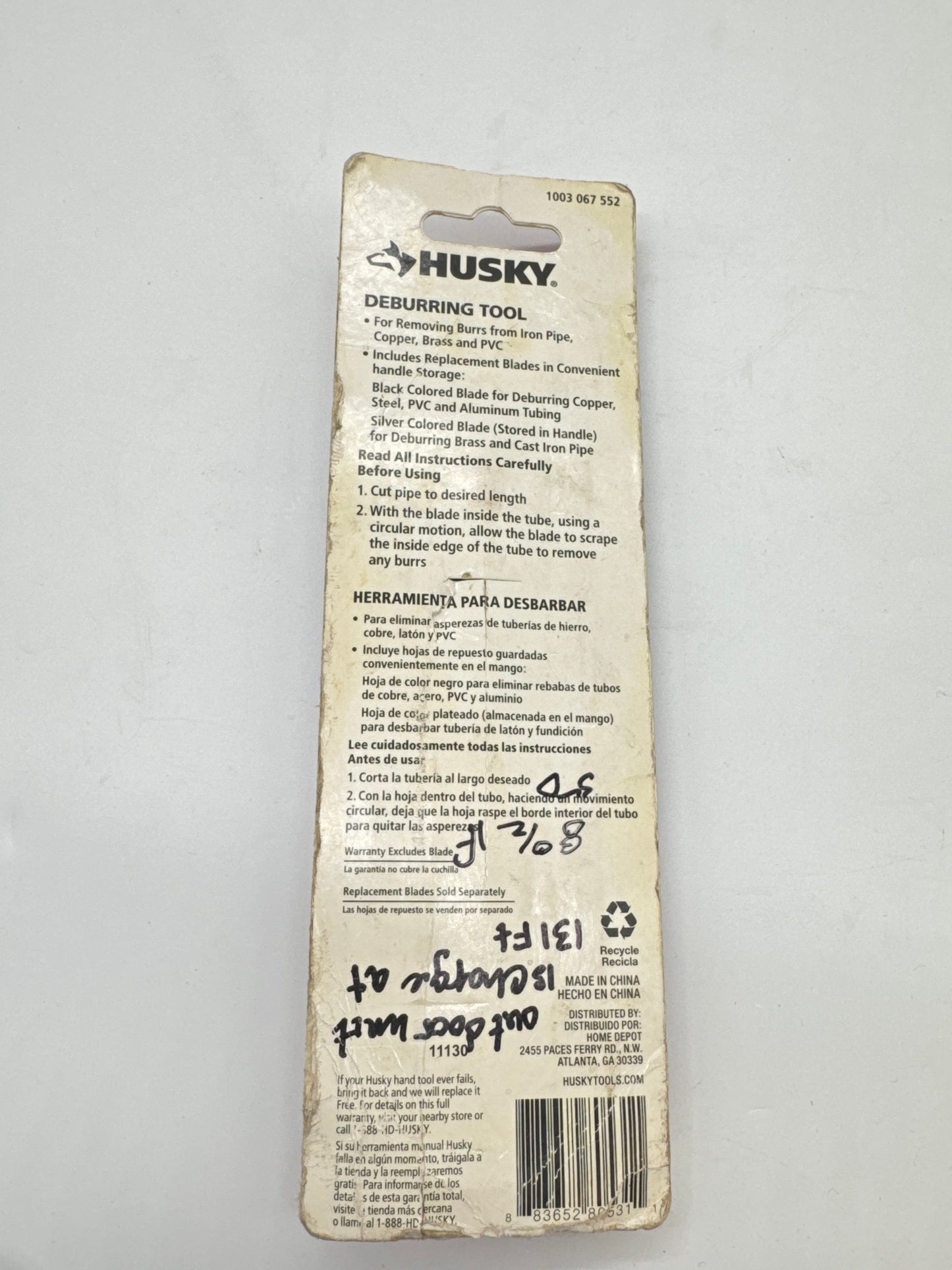 Husky Deburring Tool With 1 Blade New