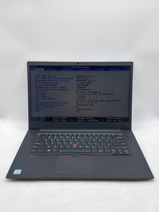 Lenovo ThinkPad P1 Gen 2 15.6" Core i7-9850H 2.60GHz 16GB RAM 512GB SSD - No OS