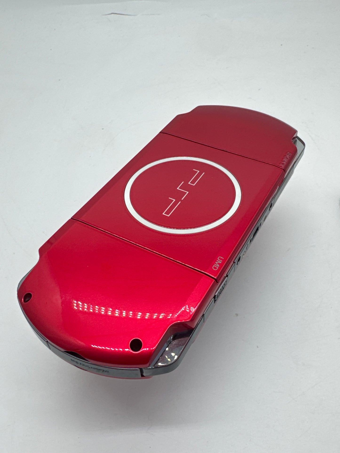 Sony PSP-3000 Red Console #62 w/ 1200mAh Battery & Charger Back Lid Falls Off