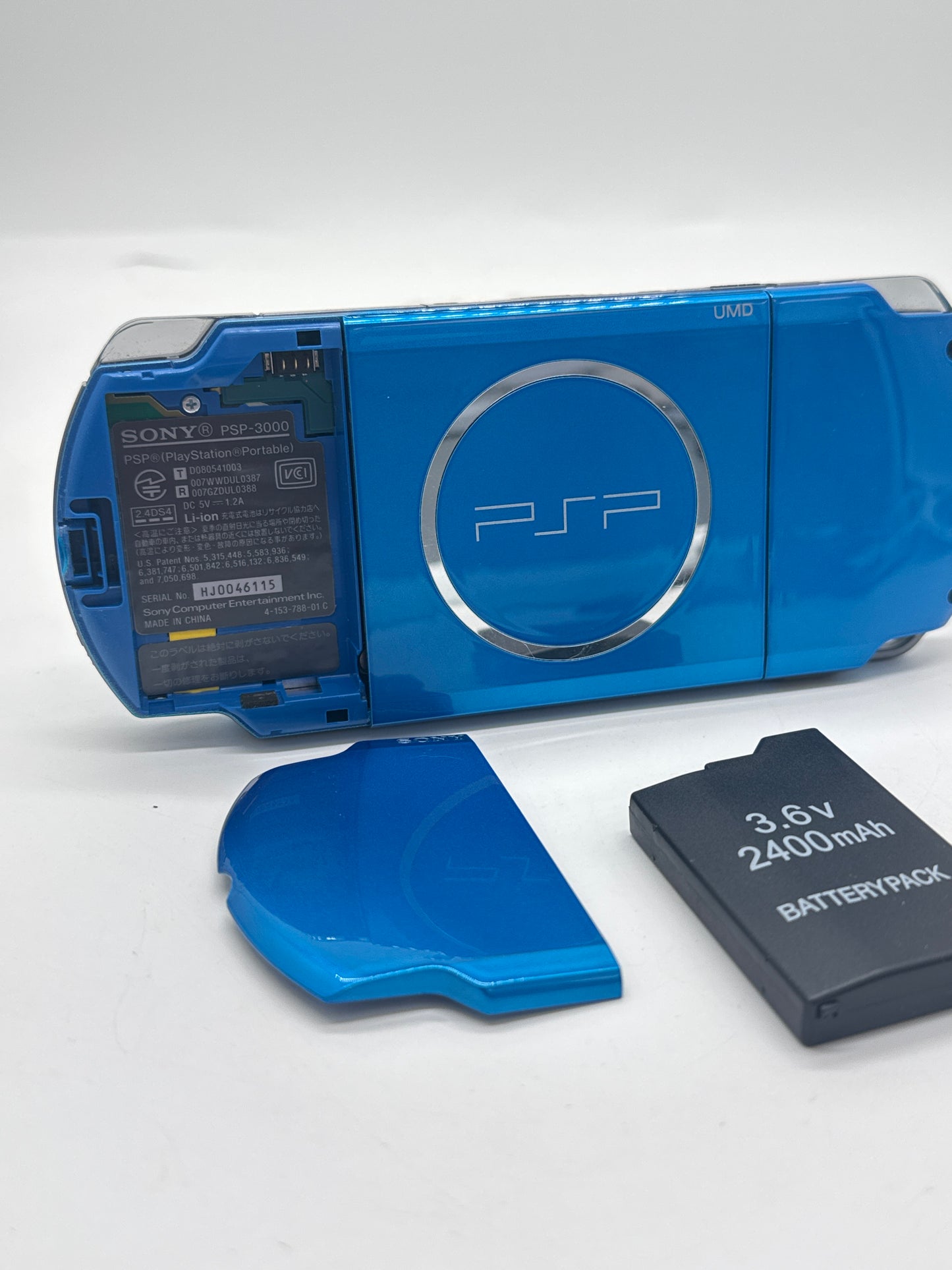 Sony PSP-3000 Blue Console #291 w/ 2400mAh Battery No Charger NOISY DISC DRIVE
