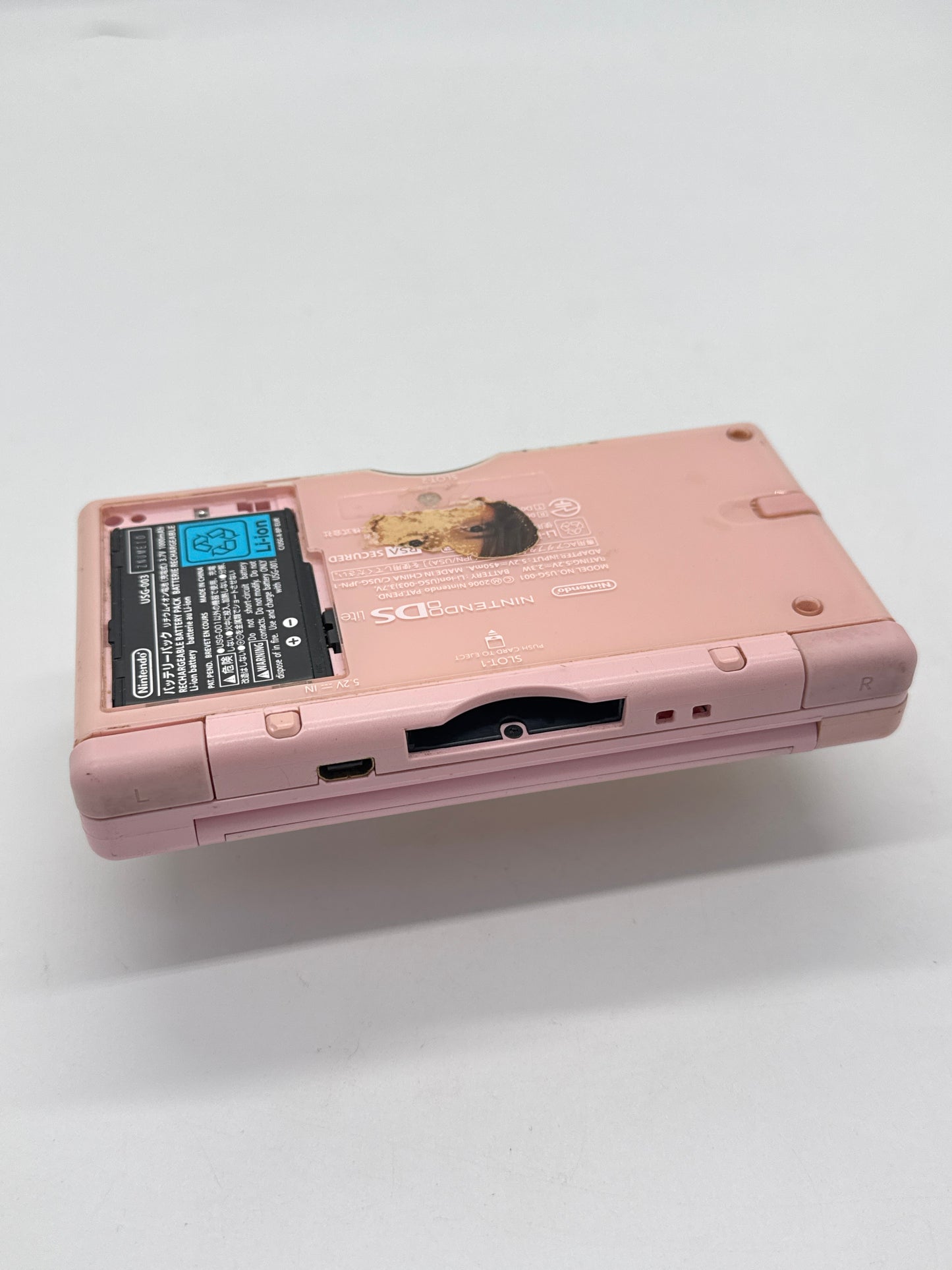 Nintendo DS Lite USG-001 Coral Pink Console w/ Stylus #52 Exterior Stickers