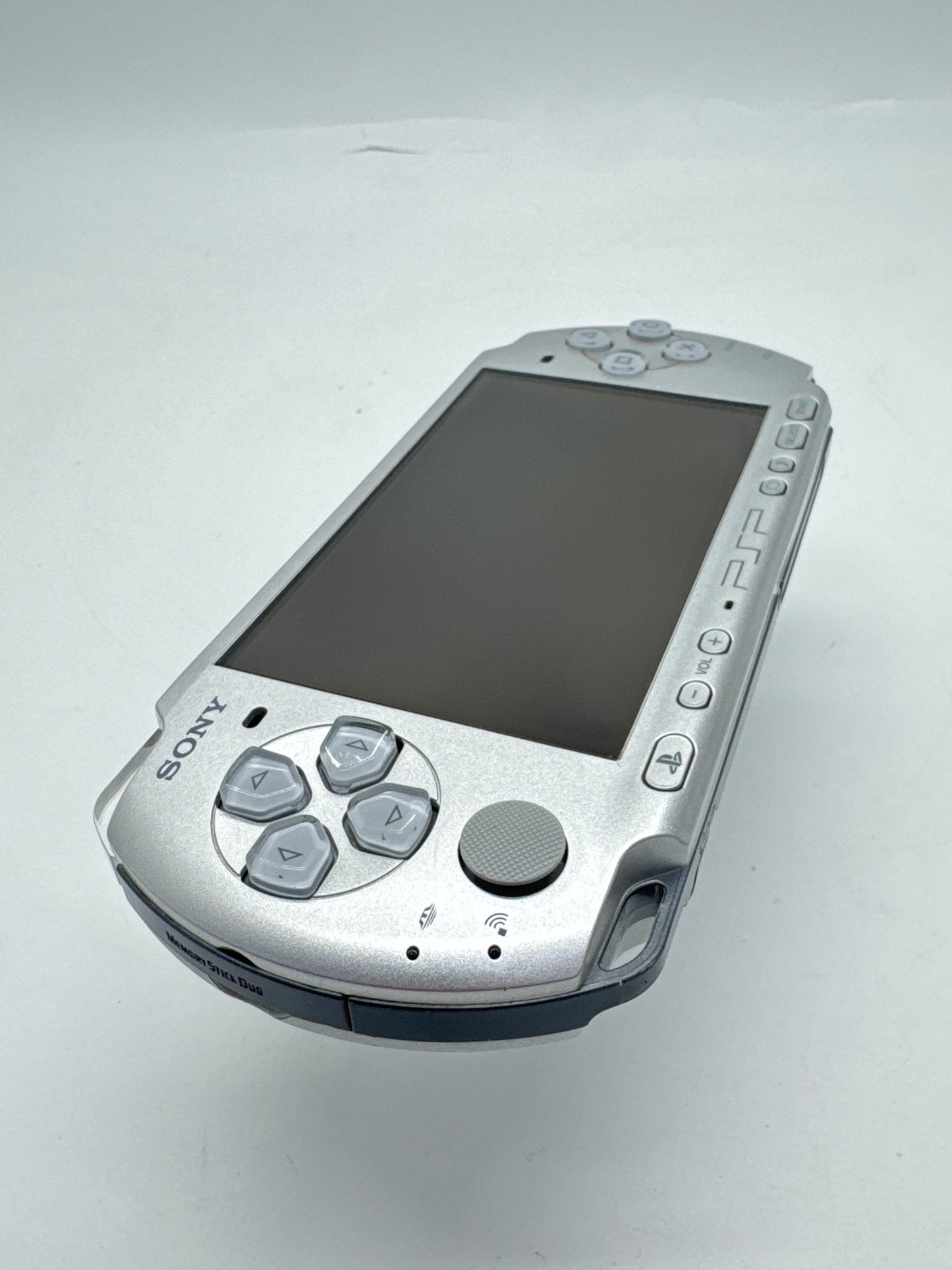 Sony PSP-3000 Silver Console #234 No Battery or Back Lid No Charger AS IS