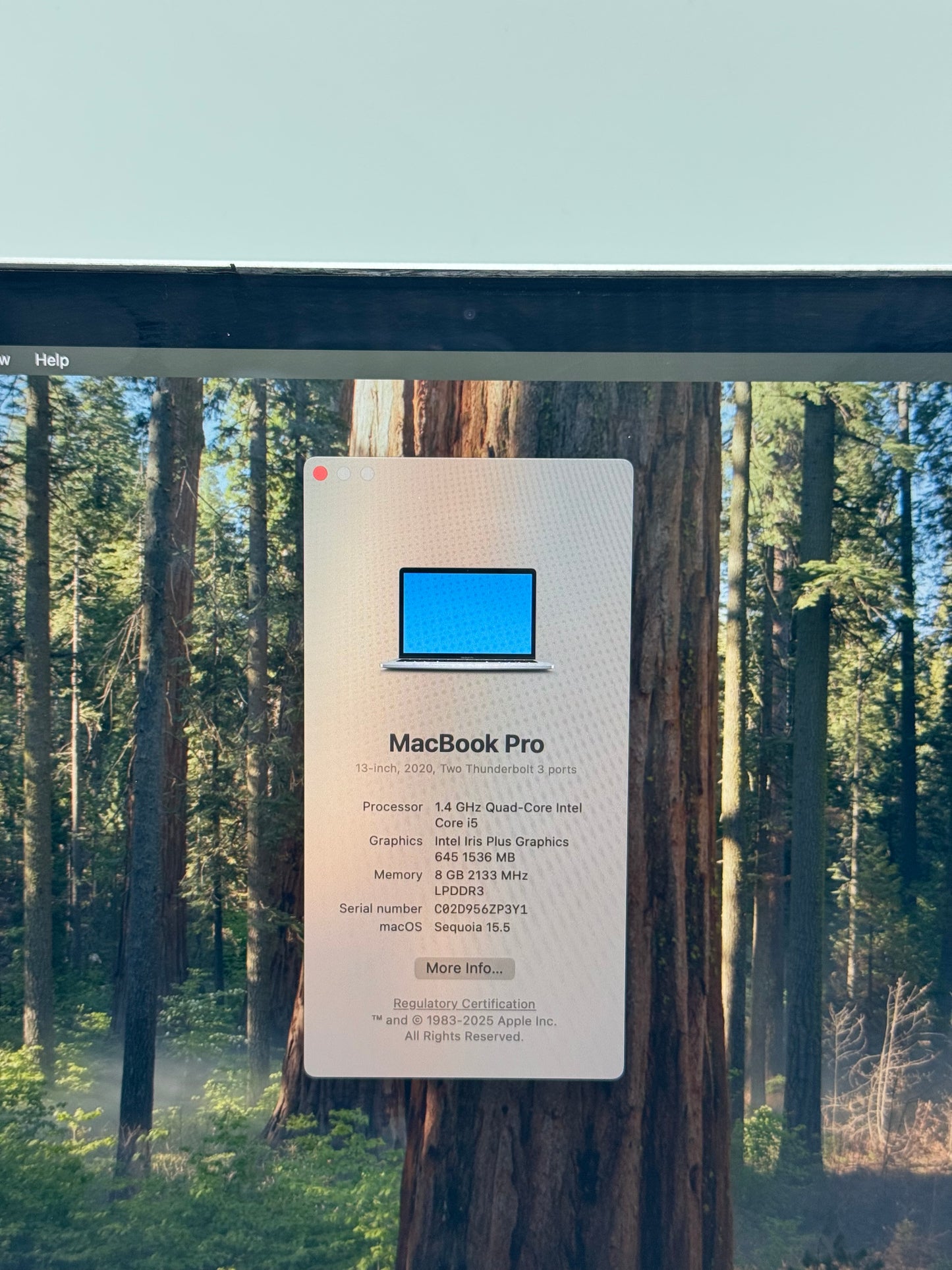 2020 Apple MacBook Pro 13" A2289 Core i5 1.4Ghz 256GB SSD 8GB RAM