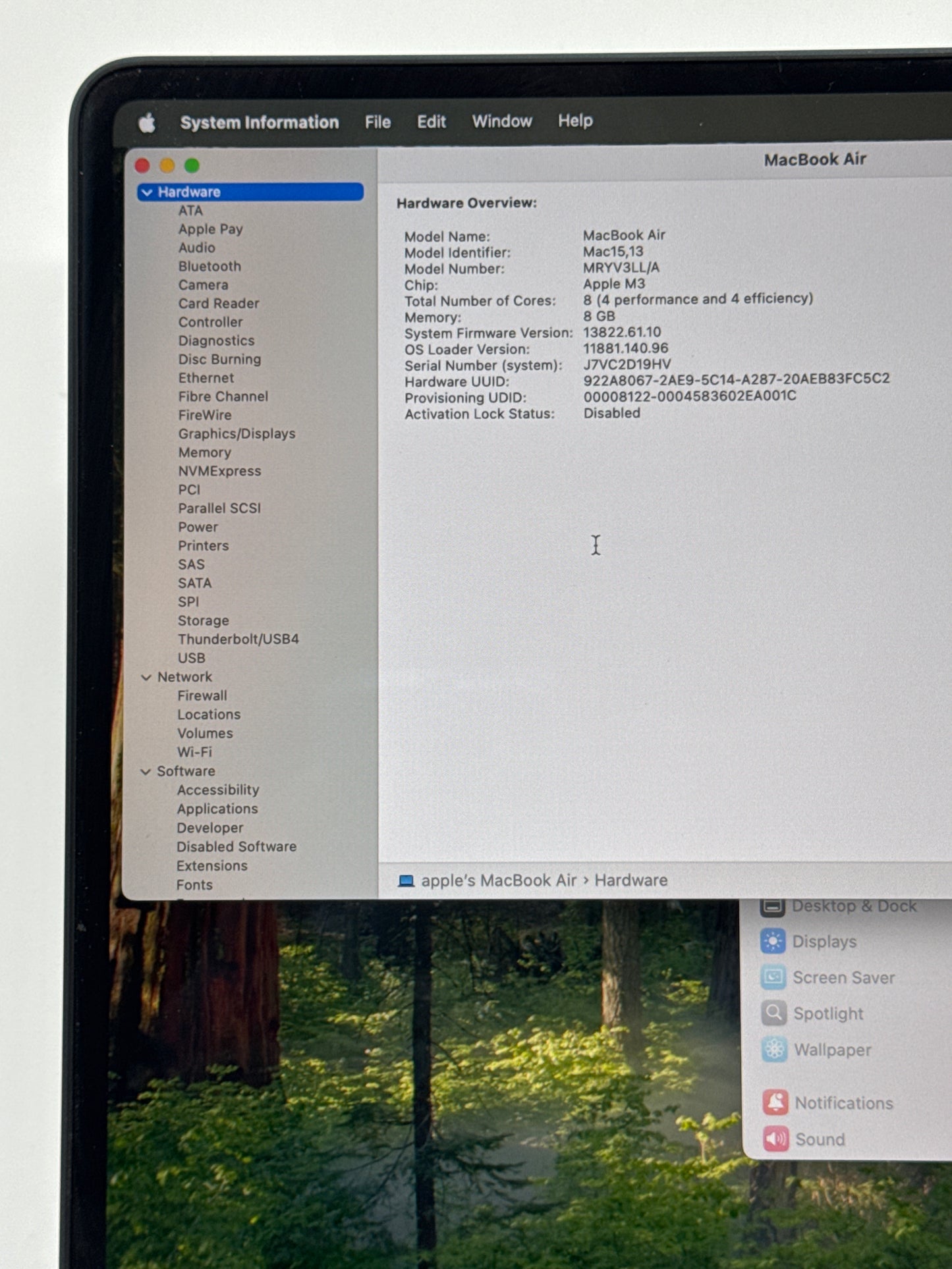 2024 Apple MacBook Air 15.3" A3114 M3 8C-CPU 10C-GPU 512GB SSD 8GB RAM