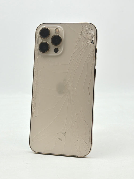 Unlocked Apple iPhone 12 Pro Max A2342 128GB Gold - Cracked Read!