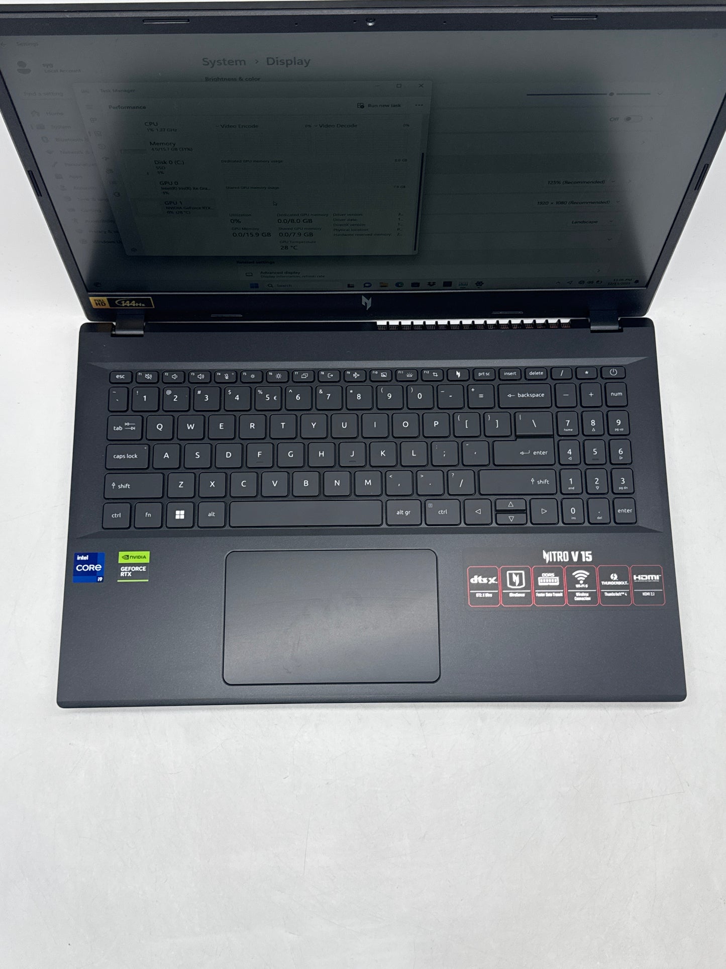 Acer Nitro V 15 15.6" 144hz Core i9-13900H 16GB RAM 512GB SSD RTX 4060 8GB