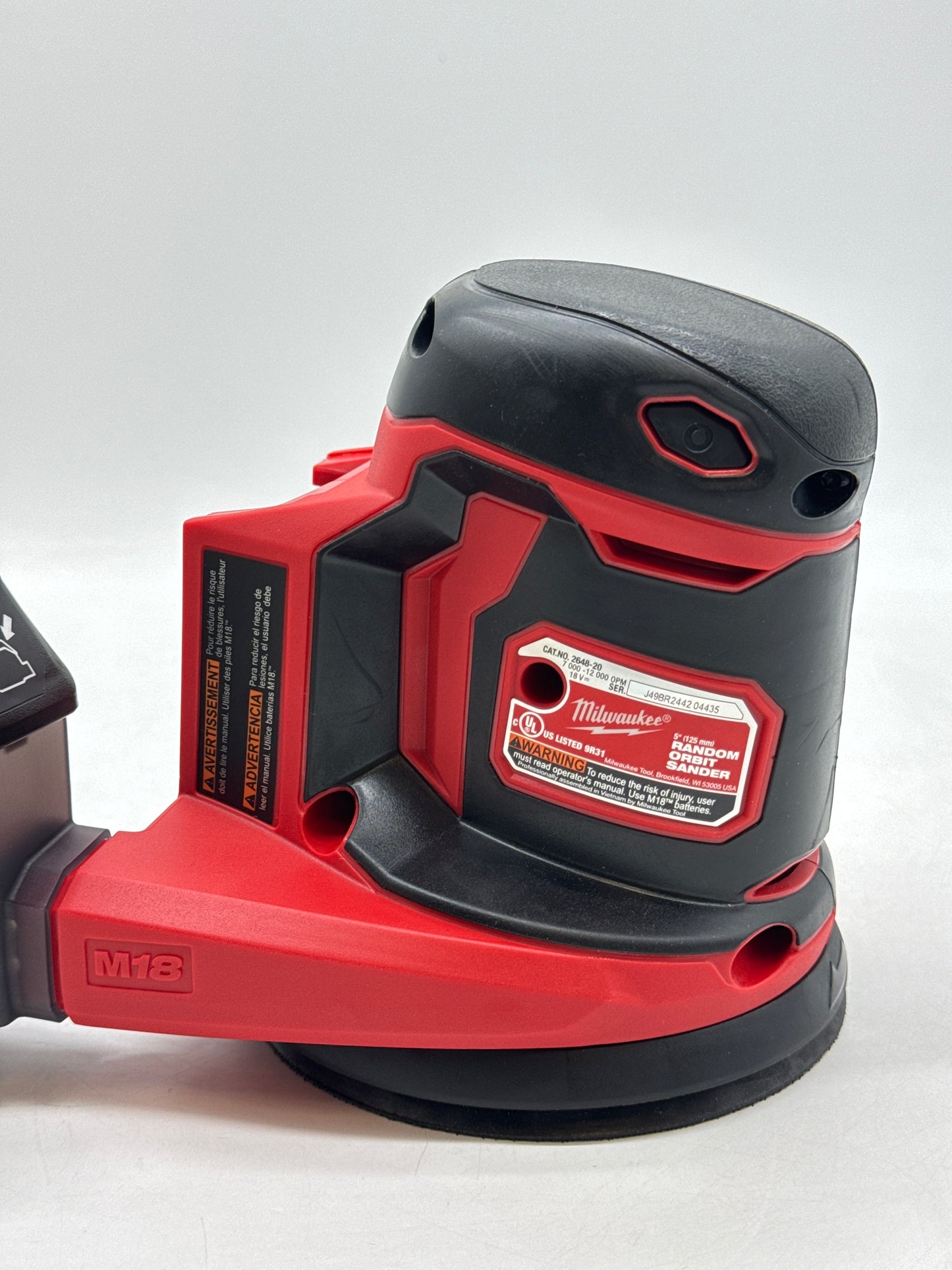 Milwaukee M18 2648-20 Random Orbit Sander Tool Only