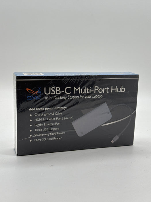 SMK-Link USB-C Multi-Port Hub HDMI USB SD Card Reader Power Delivery New Sealed
