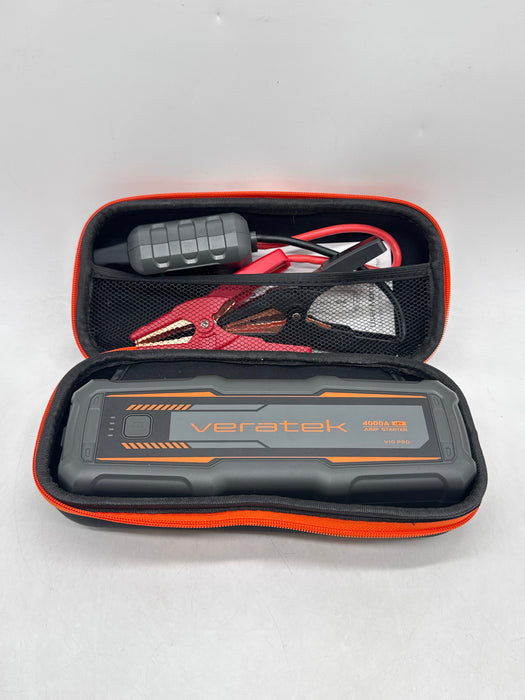 Veratek V10 Pro 4000A Car Battery Jump Starter Portable 10.0L Gas 8.0L Diesel 1-20 Starts