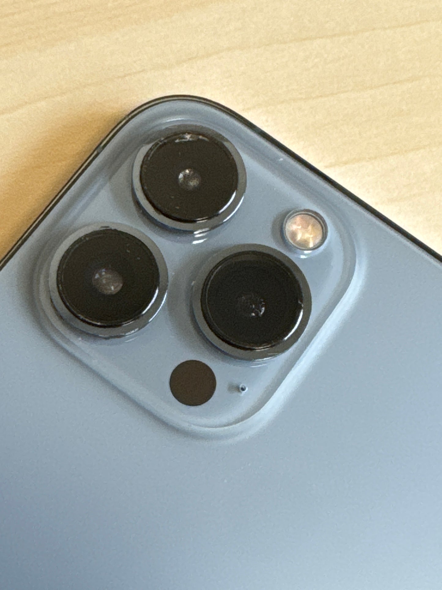 AT&T Apple iPhone 13 Pro Max A2484 128GB Sierra Blue 84% Battery - Cracked Lens