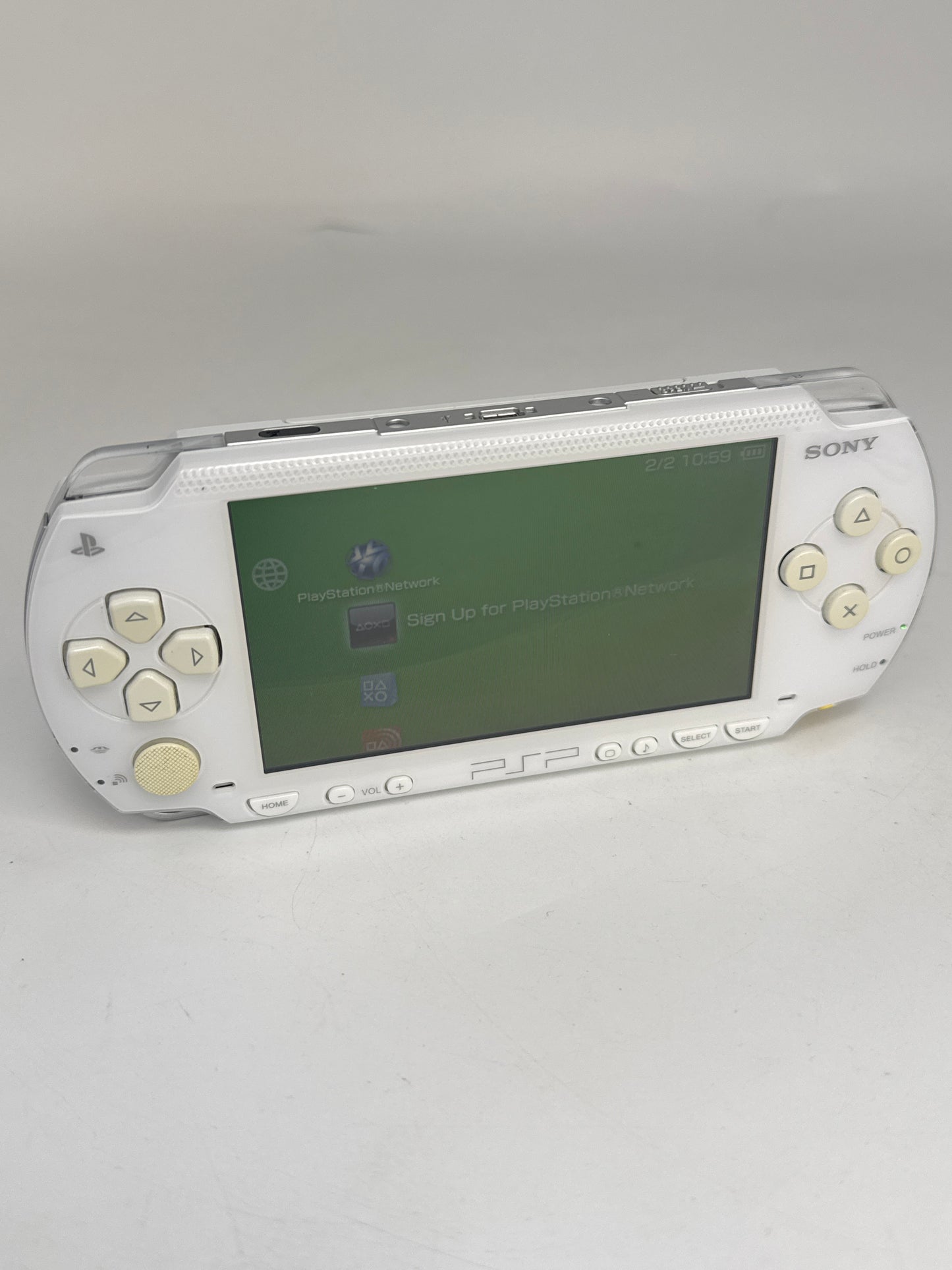 Sony PSP-1000 White Console #71 w/ 1800mAh Battery No Charger