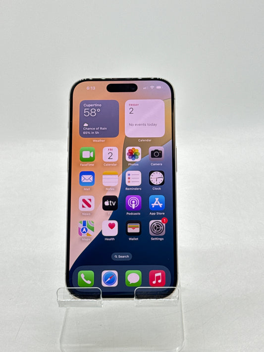 Unlocked Apple iPhone 15 Pro A3102 128GB Natural Titanium - Service Battery 78%