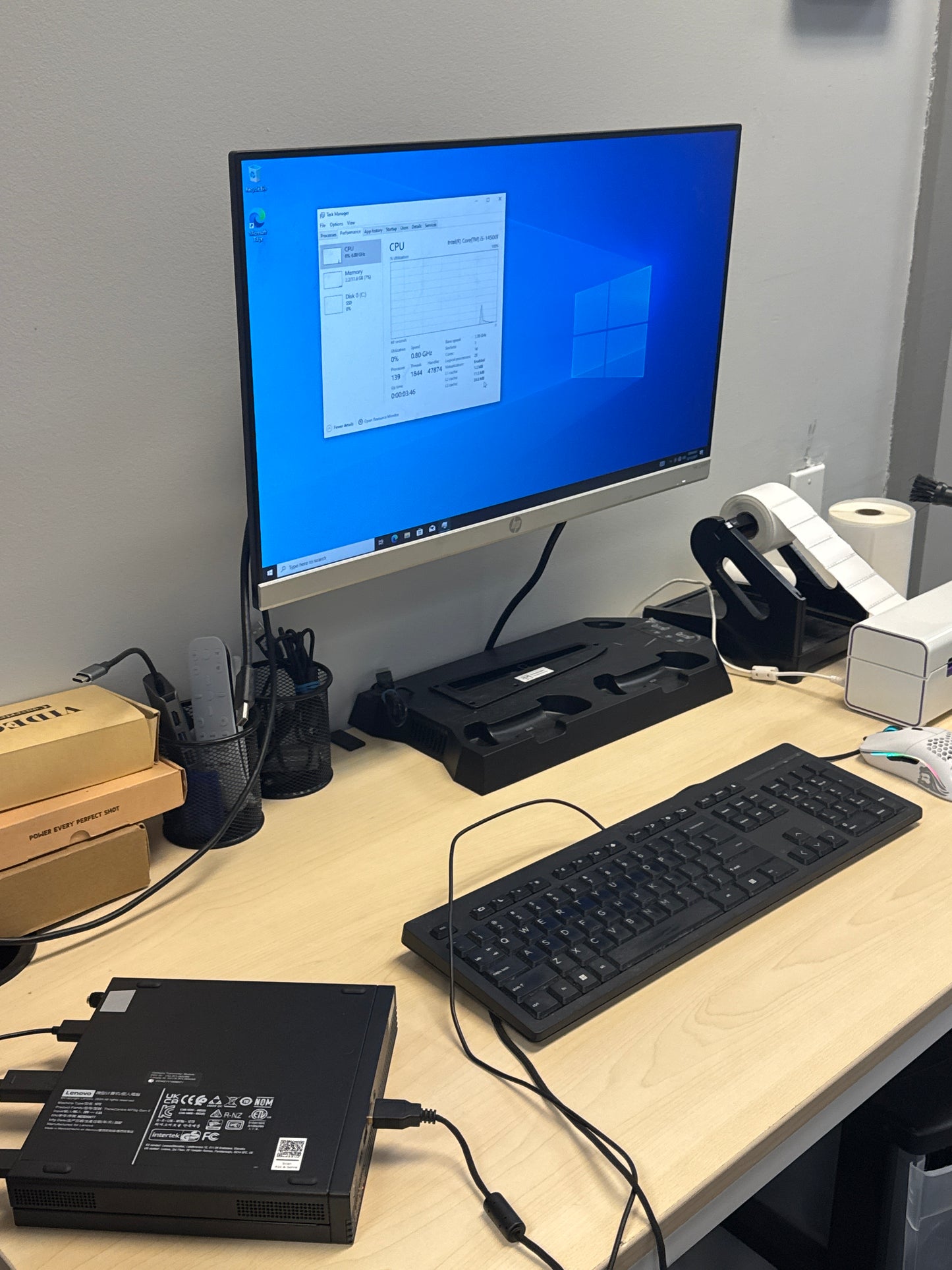 Lenovo ThinkCentre M70q Gen 5 Desktop Core i5-14500T 16GB RAM 256GB SSD