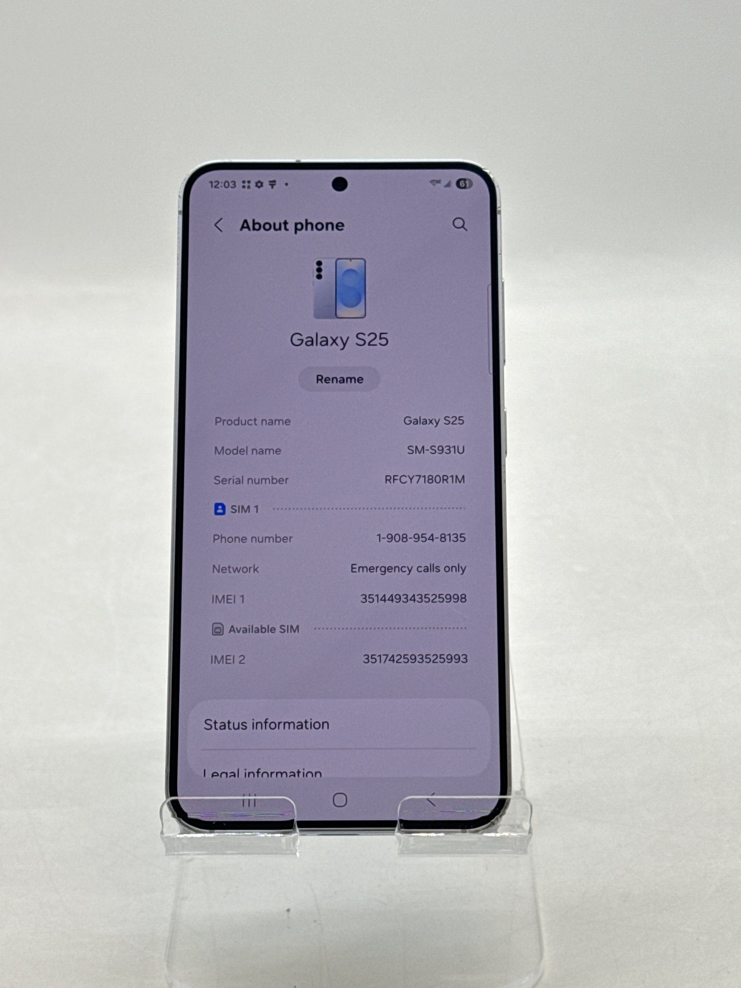 T-Mobile Samsung Galaxy S25 6.2" SM-S931U 128GB 12GB RAM Icy blue