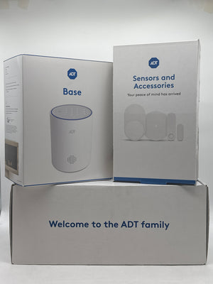 ADT Base Smart Hub White S501R0-01 Security System with Sensors and Accessories