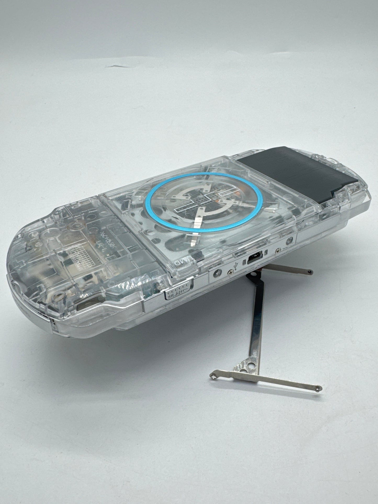 Sony PSP-3006 Clear Shell Console w/ 1200mAh Battery #104 BAD READ AS IS