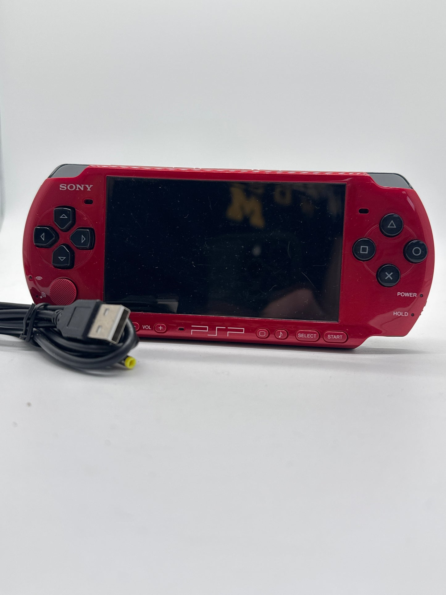 Sony PSP-3000 Red\Black Console w/ Charger #73 No Battery No Lid AS IS