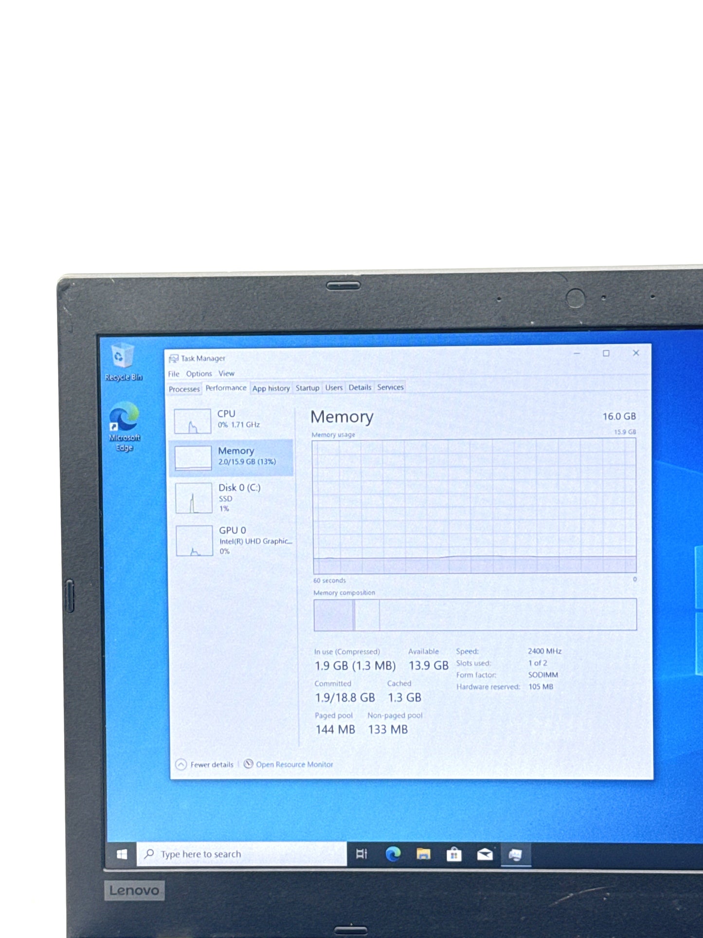 Lenovo ThinkPad T580 15.6 FHD i5-8250U 1.60GHz 16GB 512GB