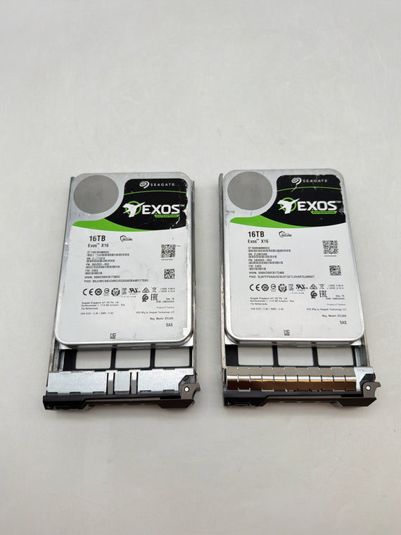 Lot of 2 Seagate Exos X16 2KH203-003 16TB 3.5" Hard Drive - Damaged