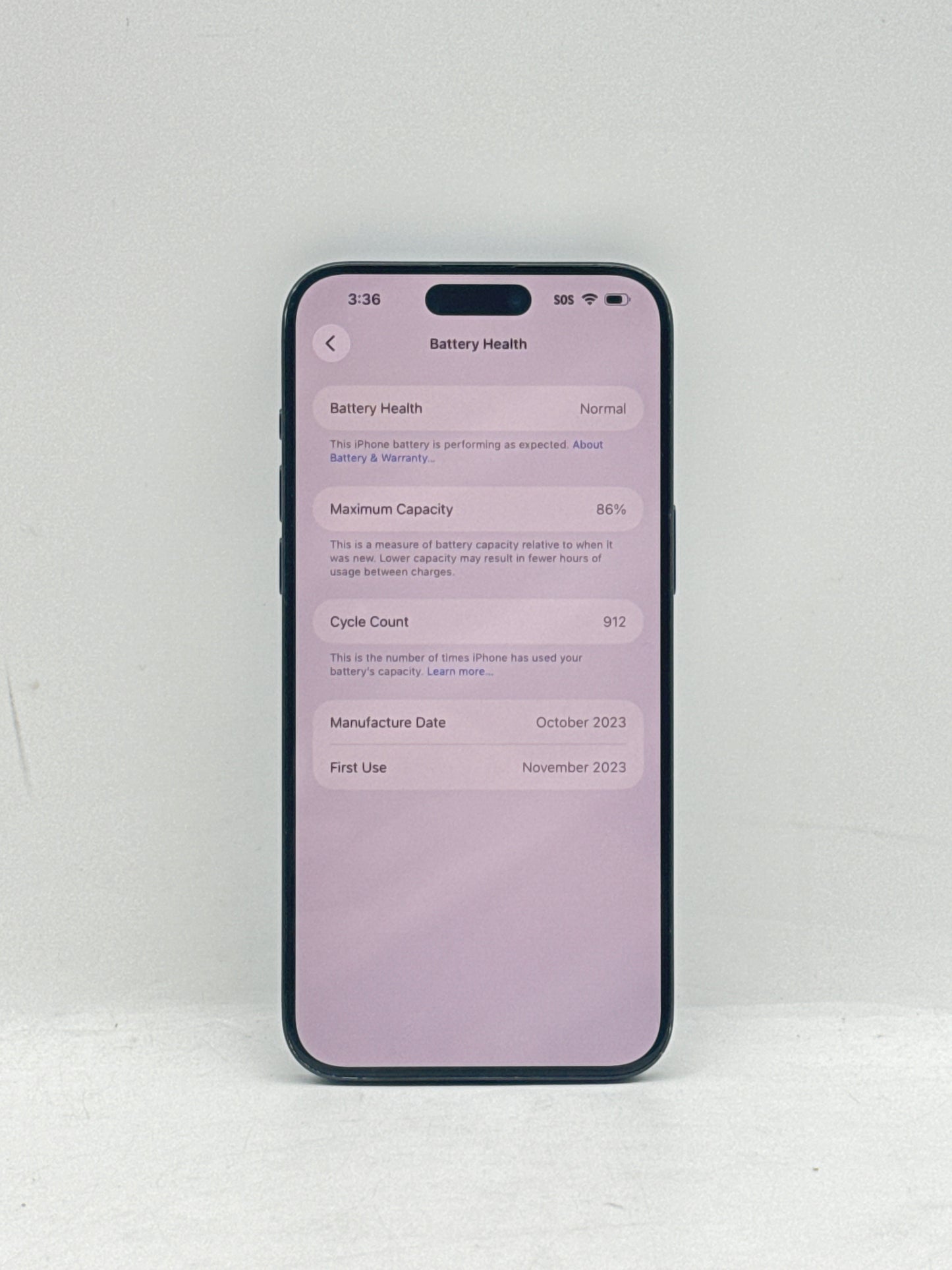 Unlocked Apple iPhone 15 Pro Max (A2849) 256GB - Blue Titanium - 86% BH