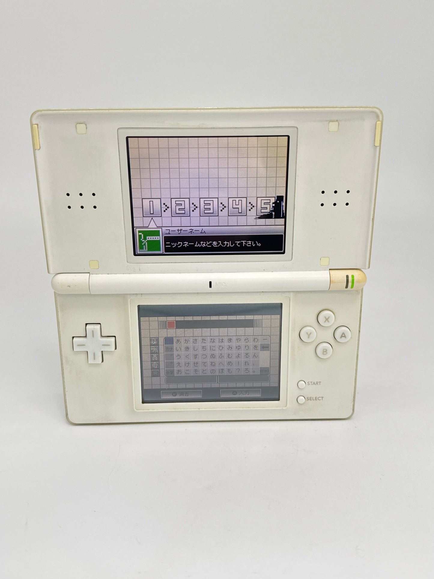 Nintendo DS Lite USG-001 Polar White Console #28 Upper Screen has a Black Patch