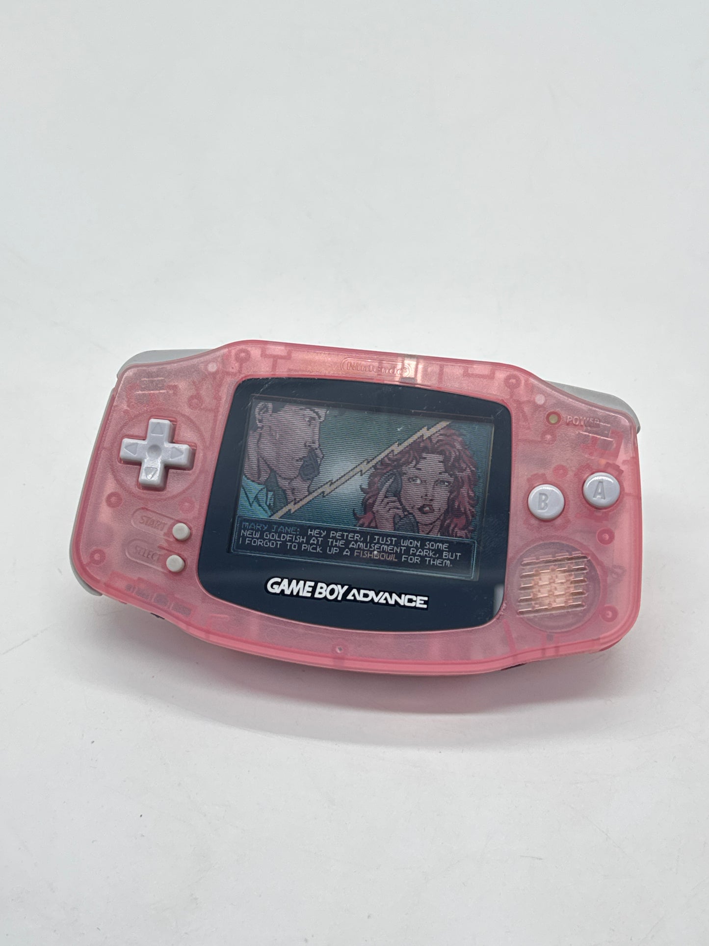 Nintendo Game Boy Advance AGB-001 Milky Pink Console #3 Missing Side Piece